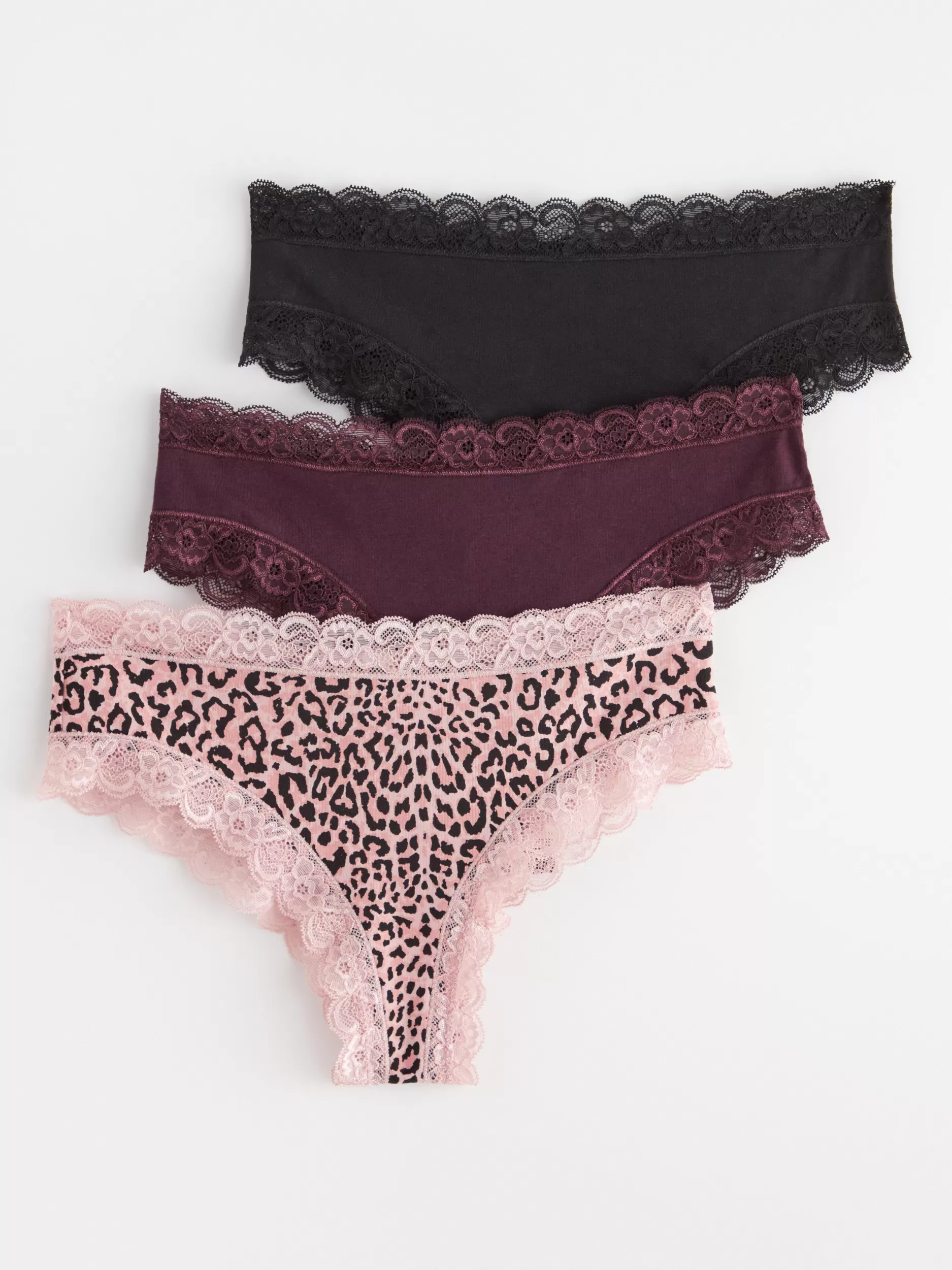 Lindex Truser<3-Pakning Med Brasilianske Truser Med Normalt Liv Dusty Pink