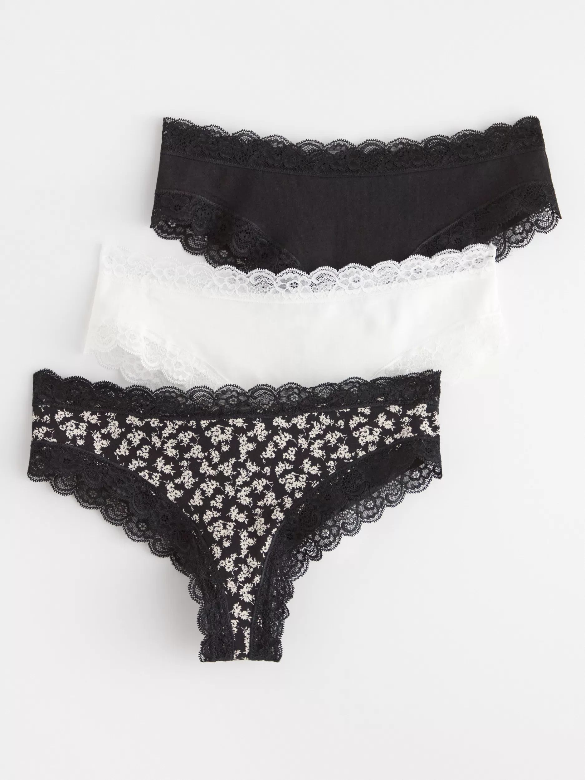 Lindex Truser<3-Pakning Med Brasilianske Truser Med Normalt Liv Black