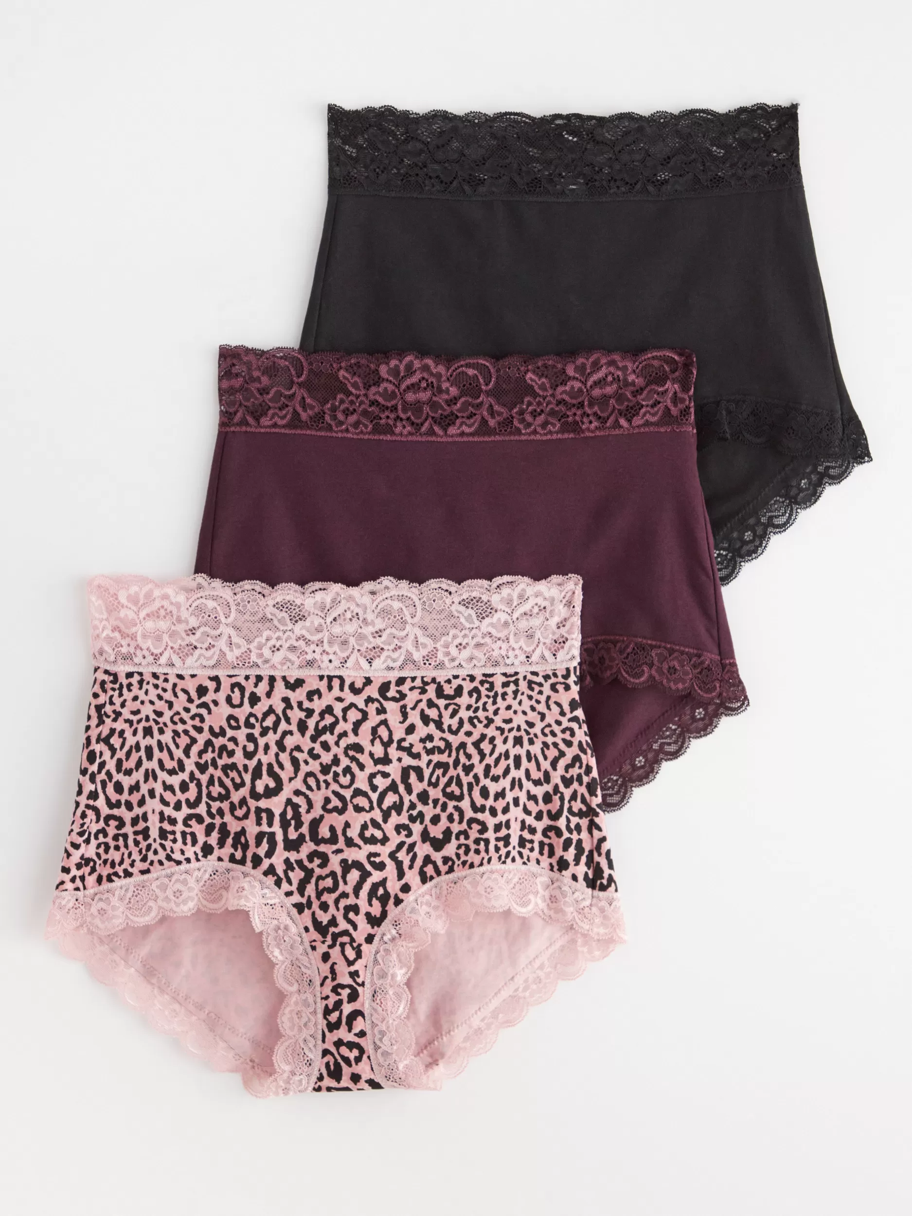 Lindex Truser<3-Pakning Med Truser Med Hoyt Liv Dusty Pink