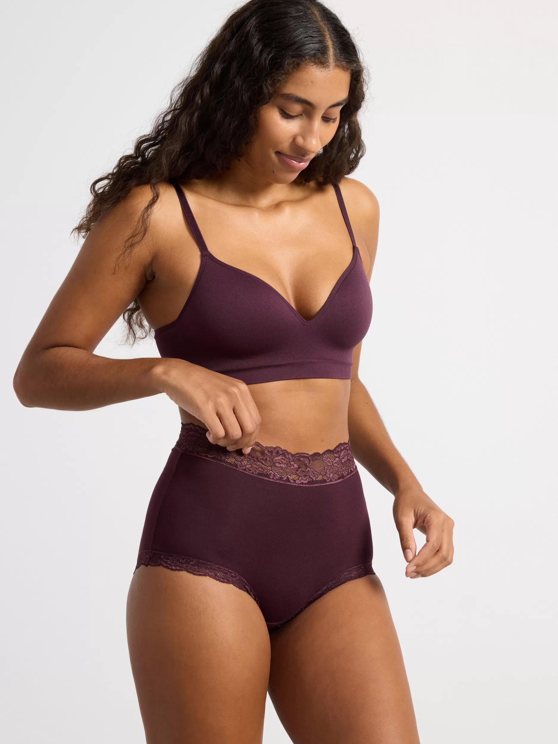 Lindex Truser<3-Pakning Med Truser Med Hoyt Liv Dusty Pink