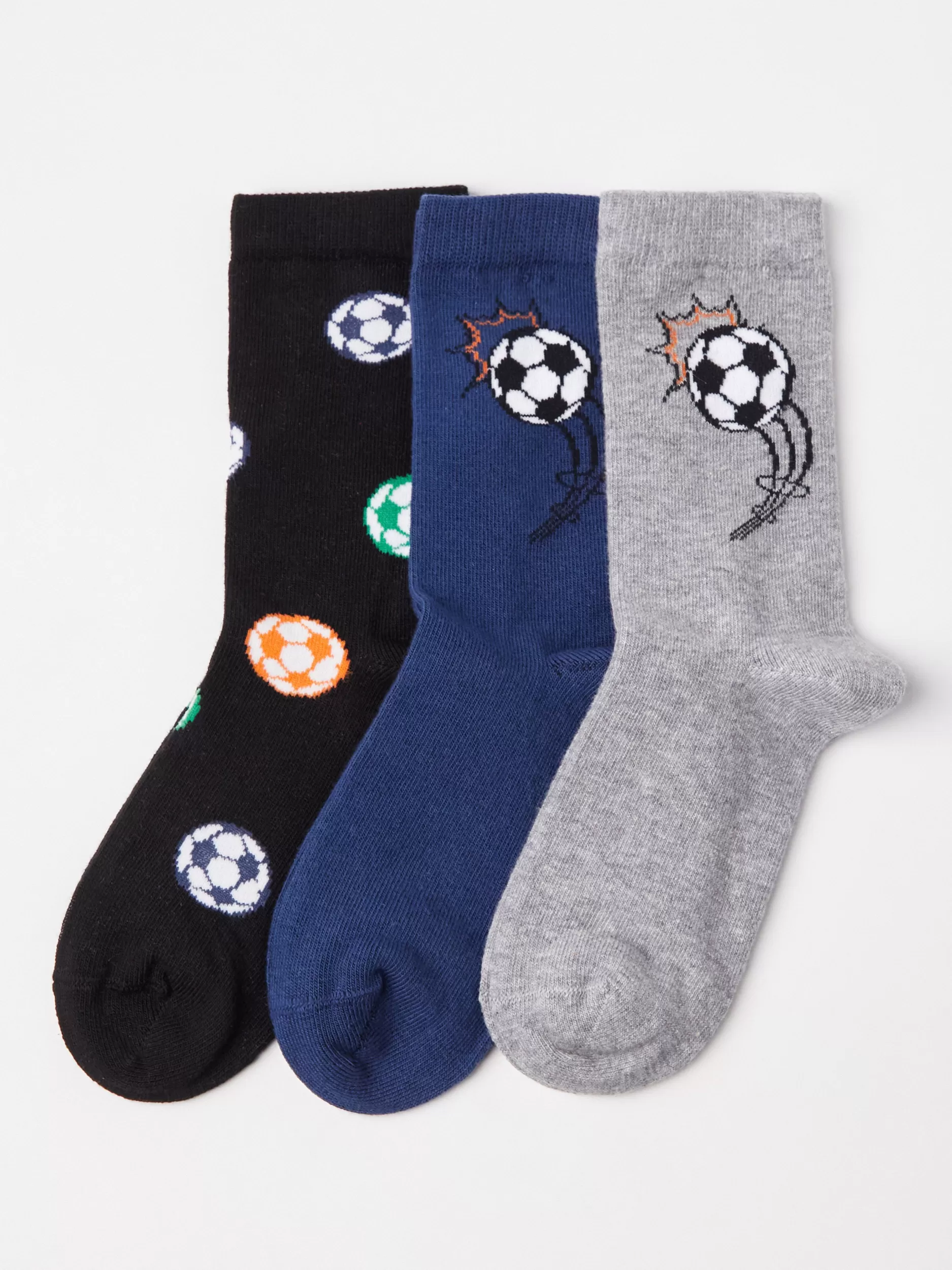 Lindex Undertøy<3-Pakning Sokker Med Fotballer Dark Dusty Blue