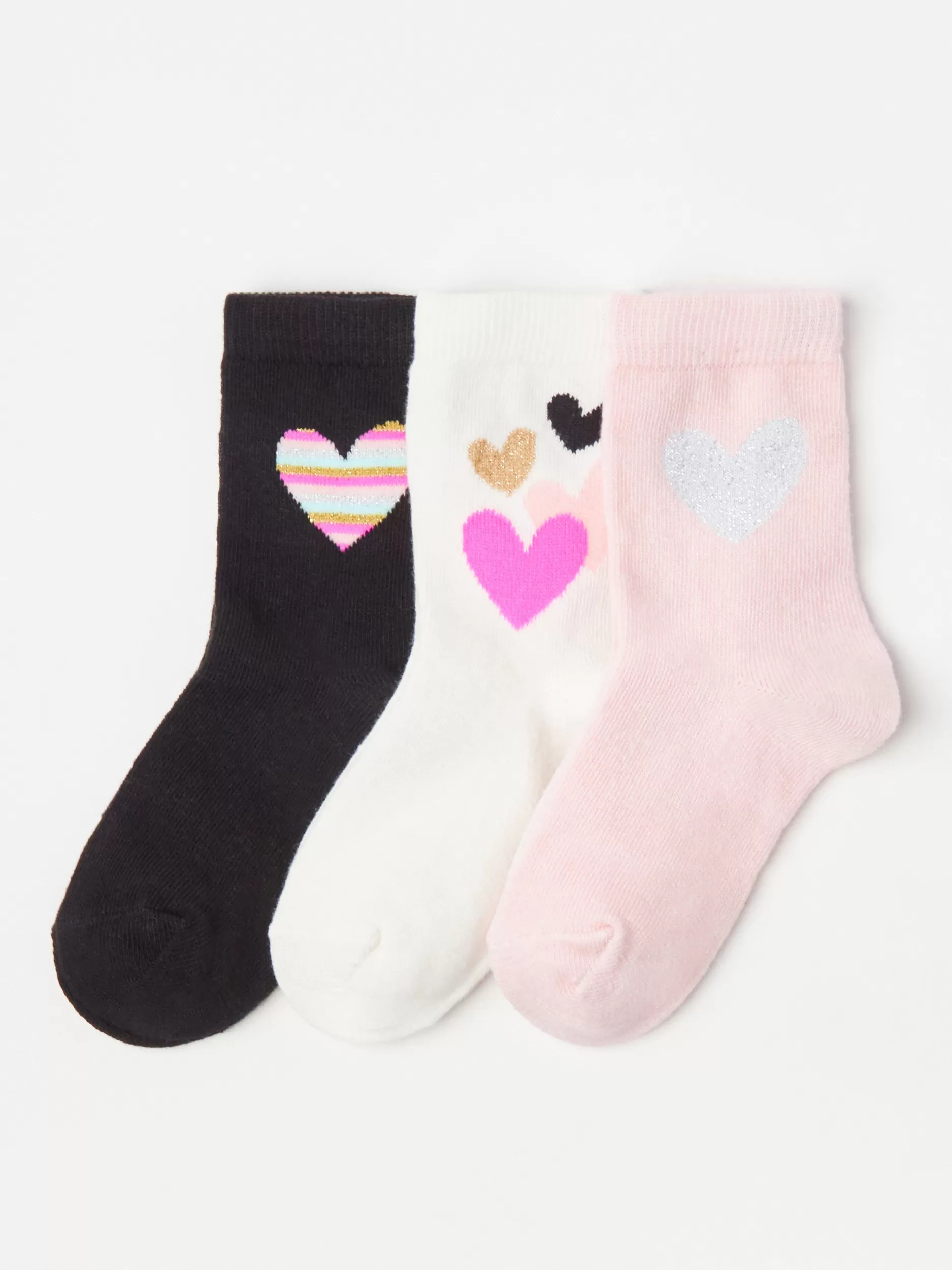 Lindex Undertøy<3-Pakning Sokker Med Hjerte Light Dusty Pink