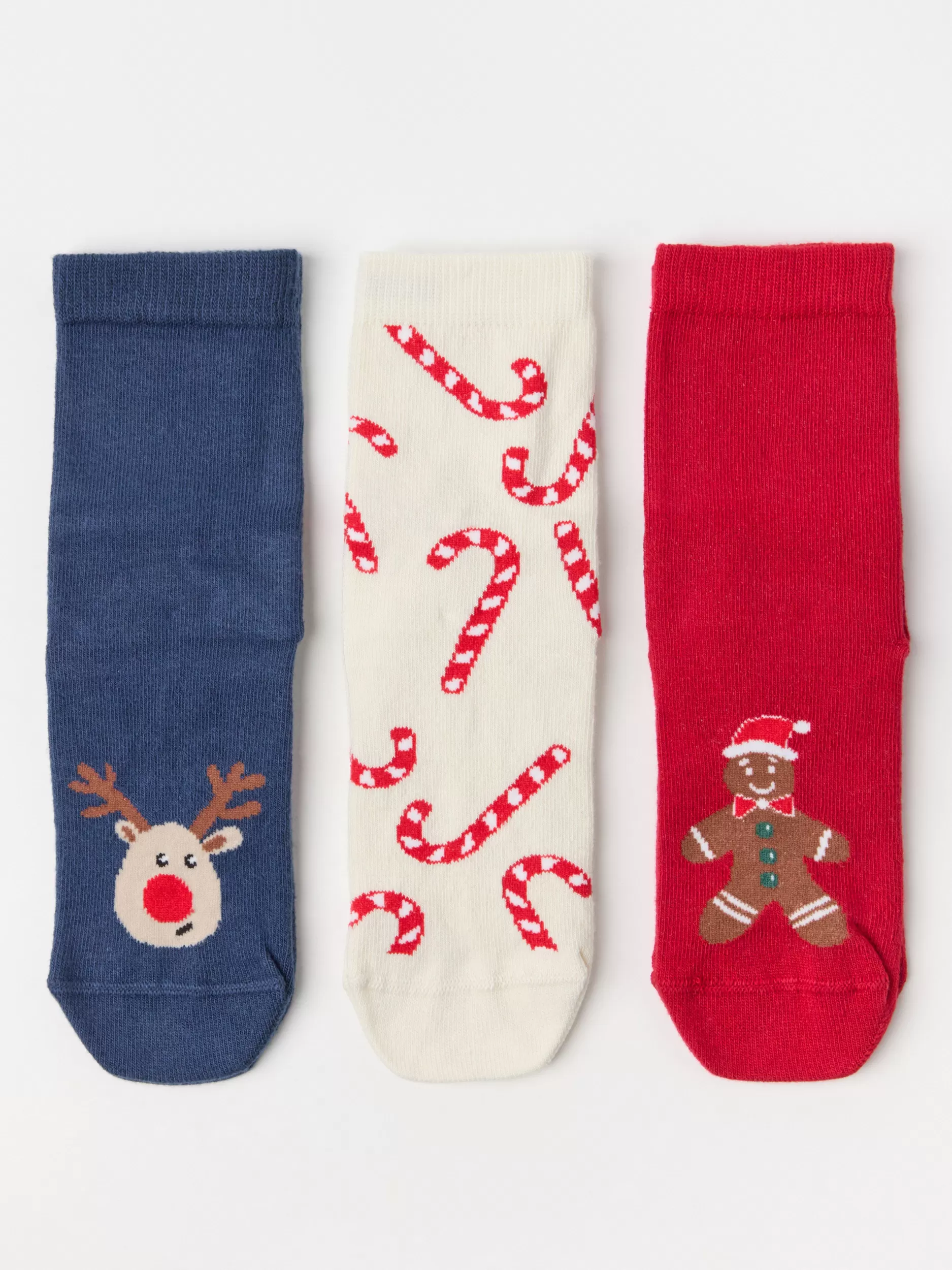 Lindex Undertøy<3-Pakningsokker Med Julemotiv Dark Red