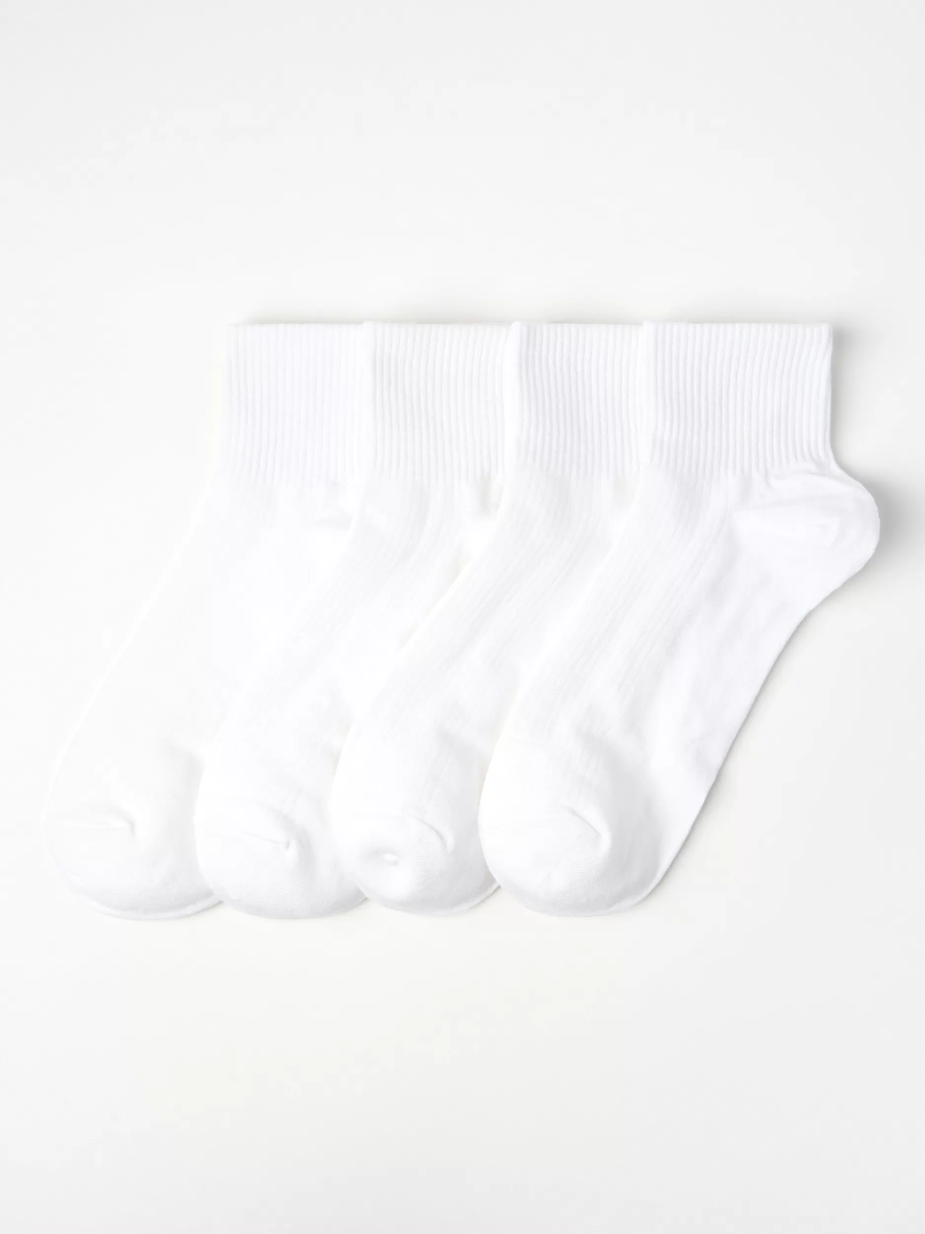 Lindex Sokker<4-Pakning Med Ankelsokker White