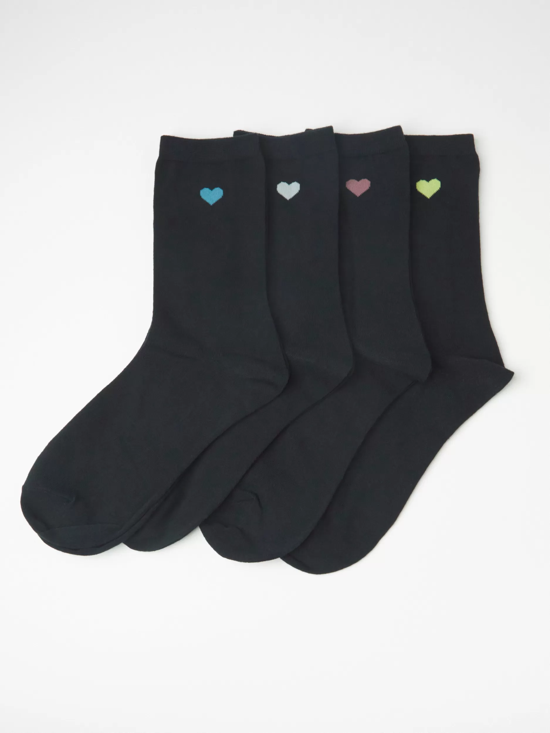 Lindex Sokker<4-Pakning Med Sokker Med Hjerter Black