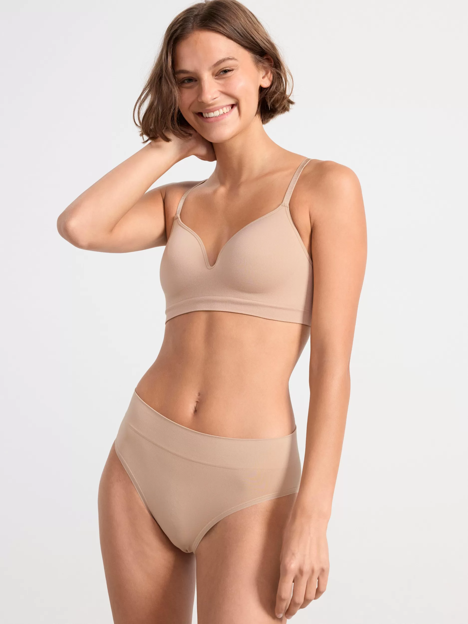 Lindex Truser<Bikinitruse Med Hoyt Liv Beige