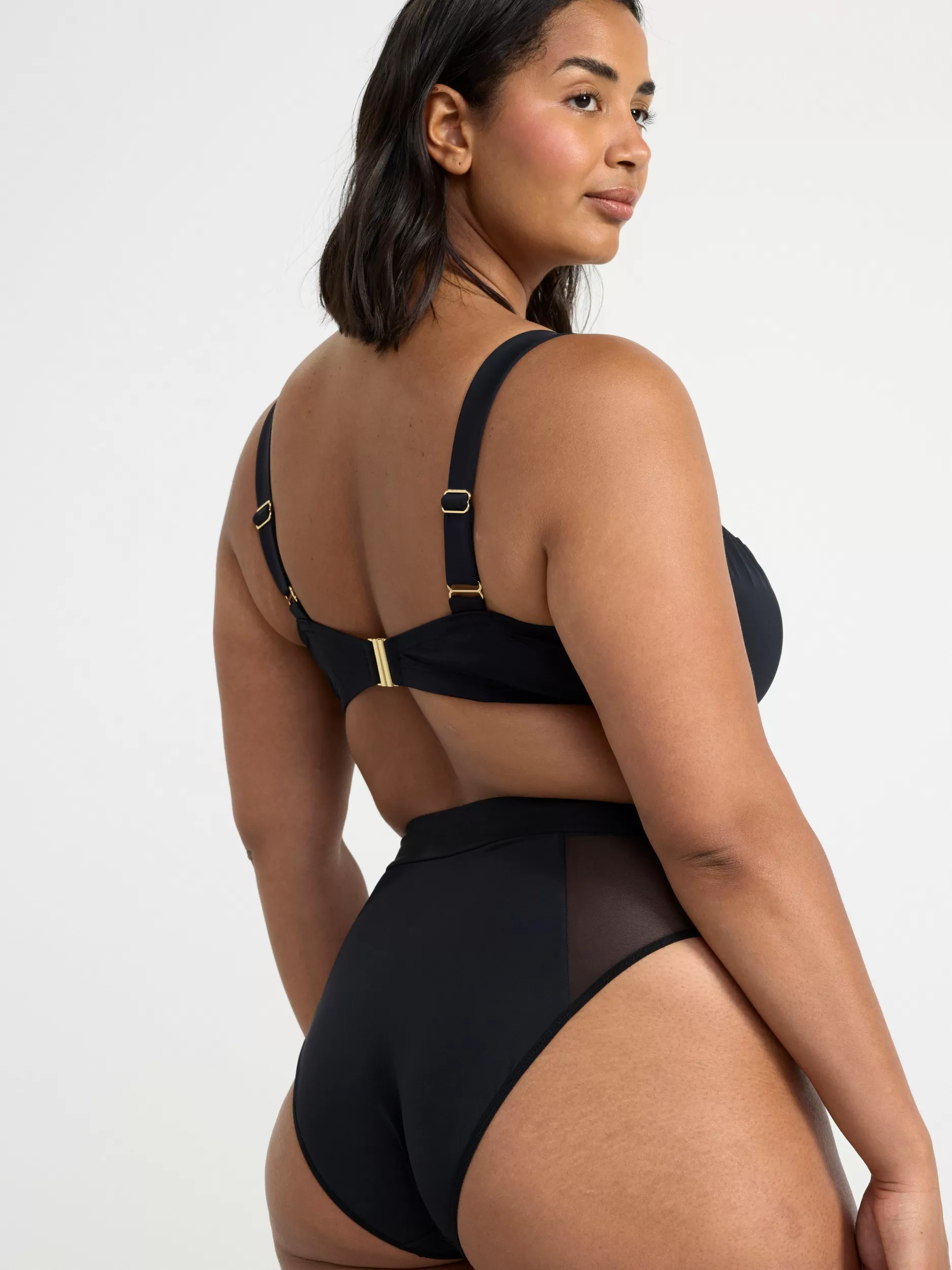 Lindex Badetøy<Bikinitruser Med Hoyt Liv Og Netting Black