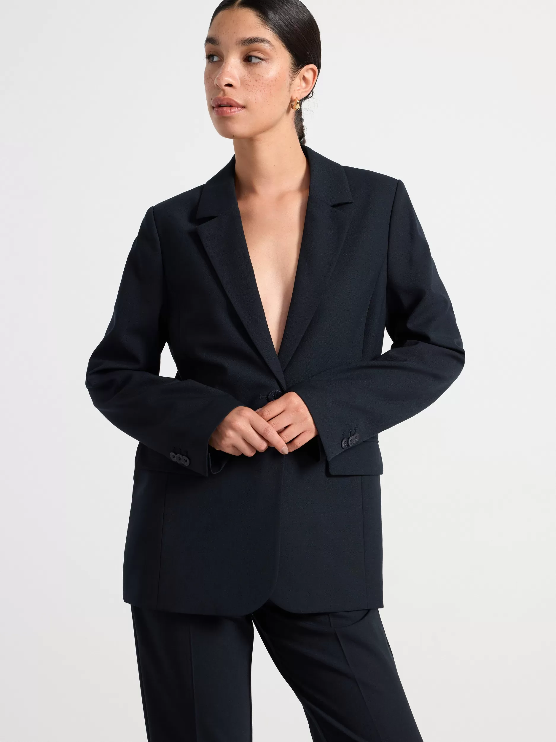 Lindex Blazere<Blazer Med Enknappslukking Off Black