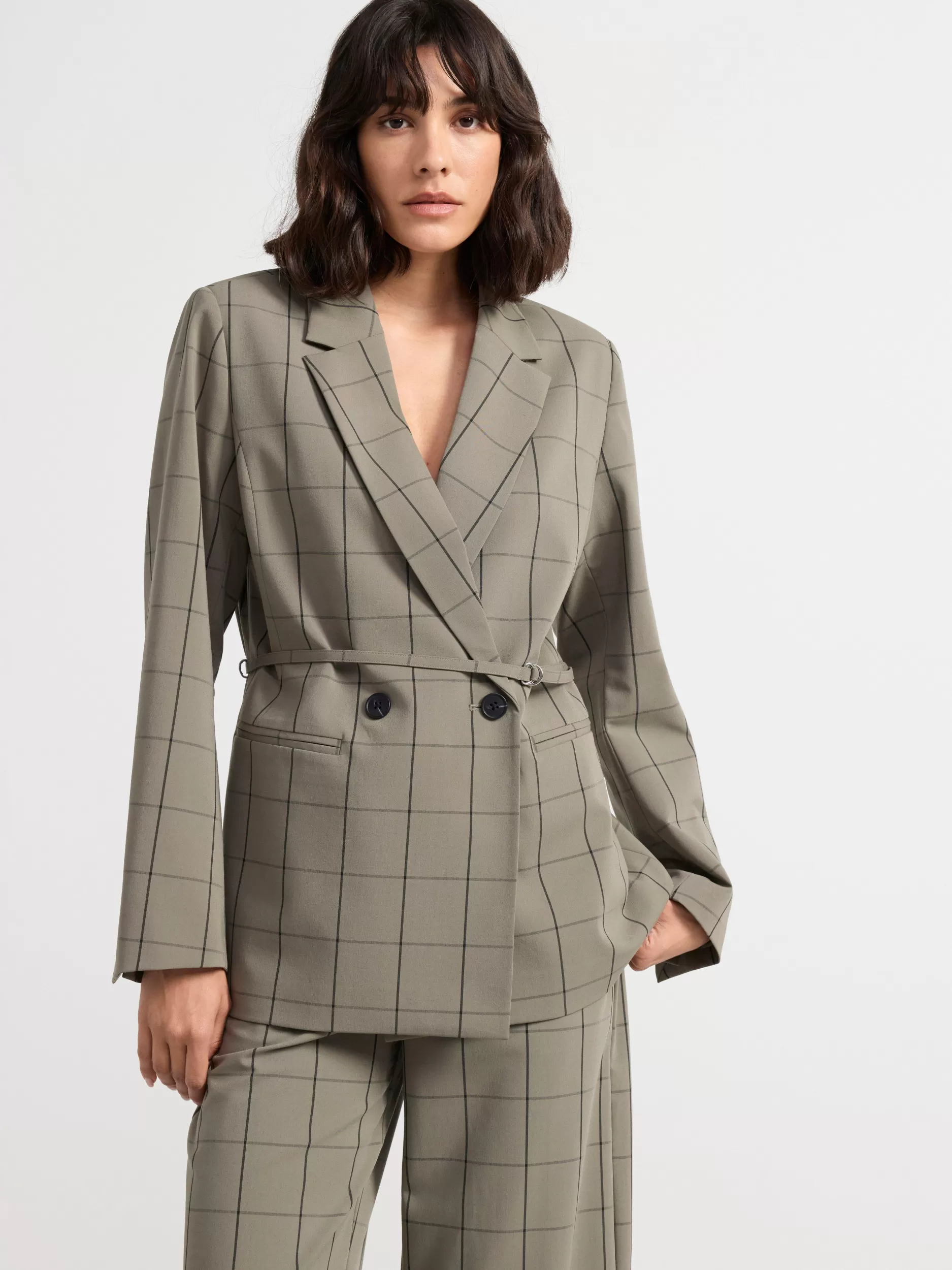 Lindex Blazere<Blazeren Med Lukking Med Doble Knapper Dark Dusty Green