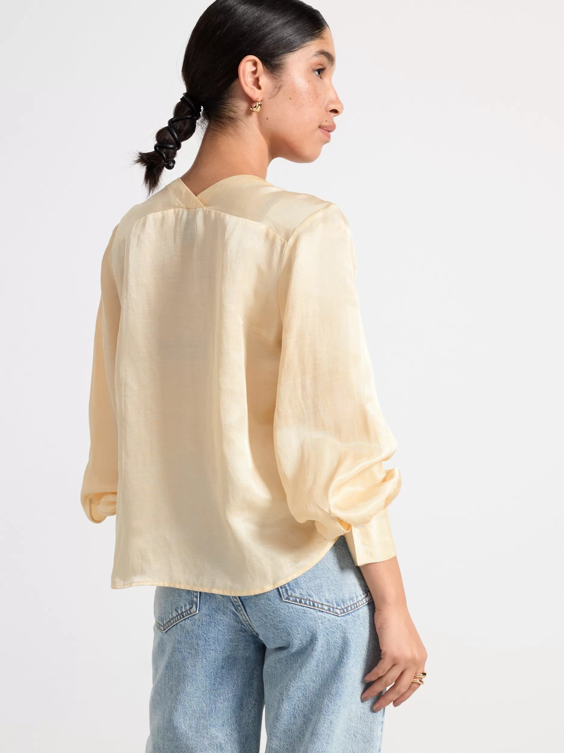 Lindex Bluser & Skjorter<Bluse Med Lange Puffermer Light Dusty White