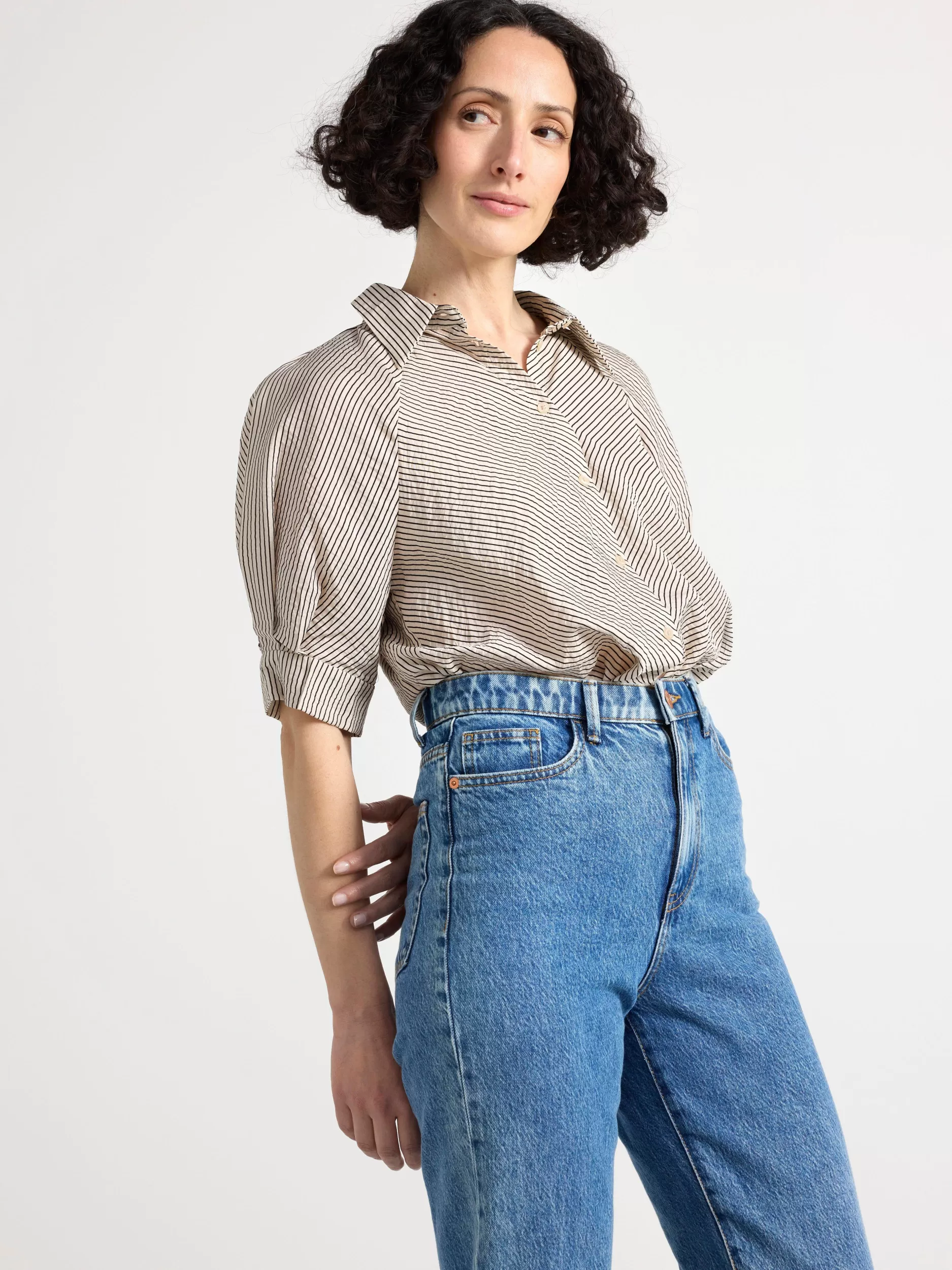Lindex Bluser & Skjorter<Bluse Med Puffermer Light Beige