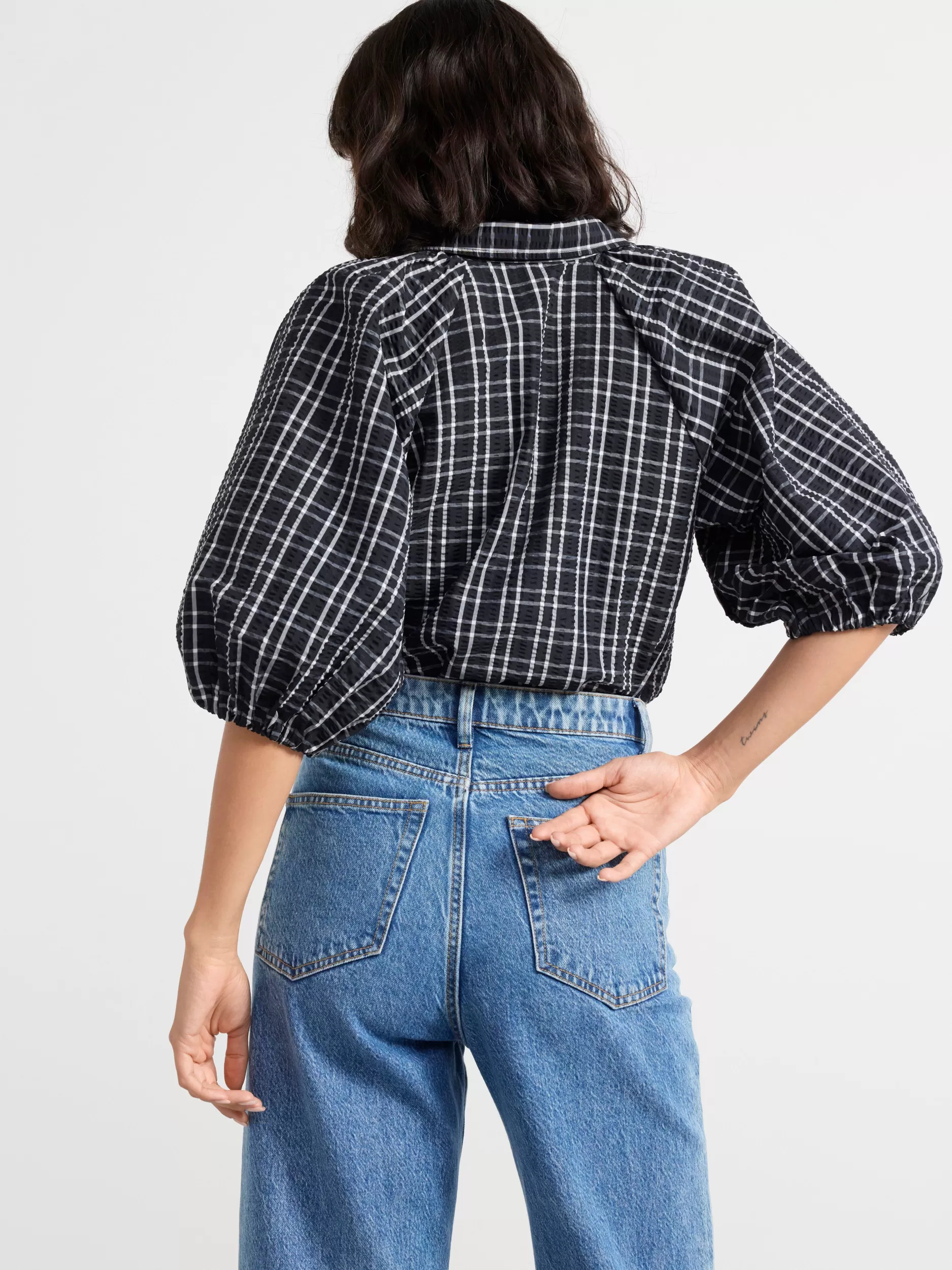 Lindex Bluser & Skjorter<Bluse Med Puffermer Black