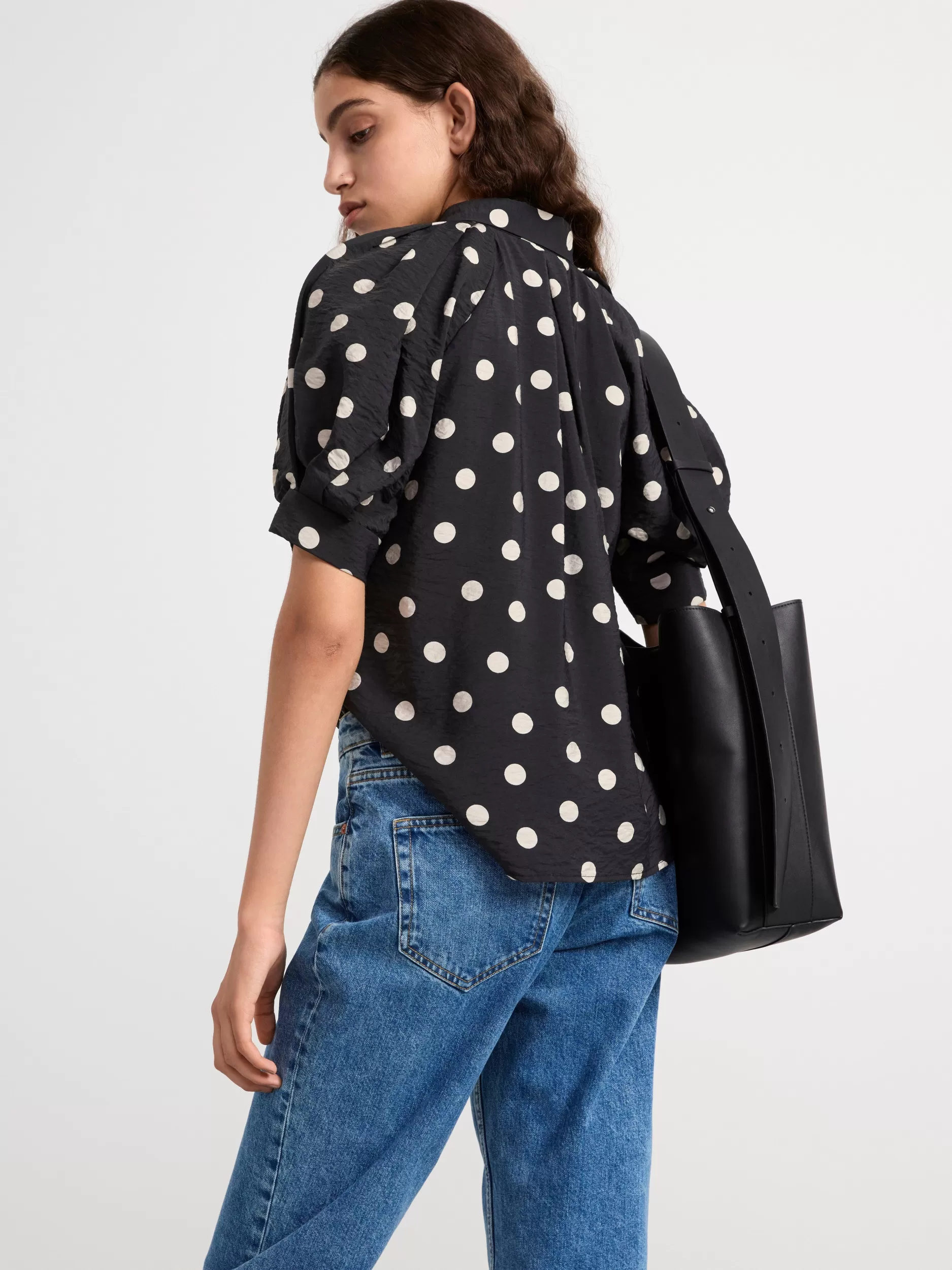 Lindex Bluser & Skjorter<Bluse Med Puffermer Black