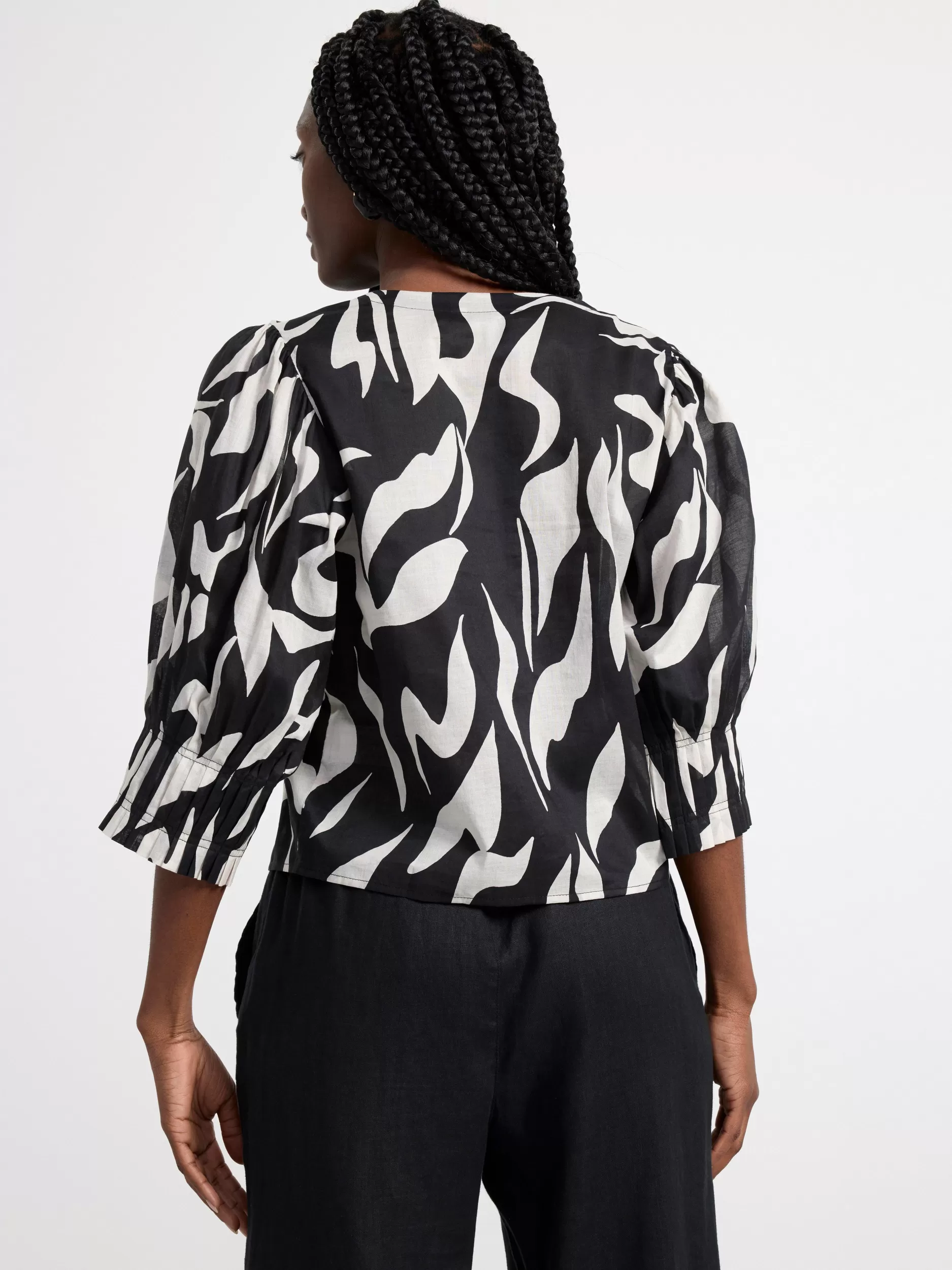 Lindex Bluser & Skjorter<Bluse Med Puffermer Black