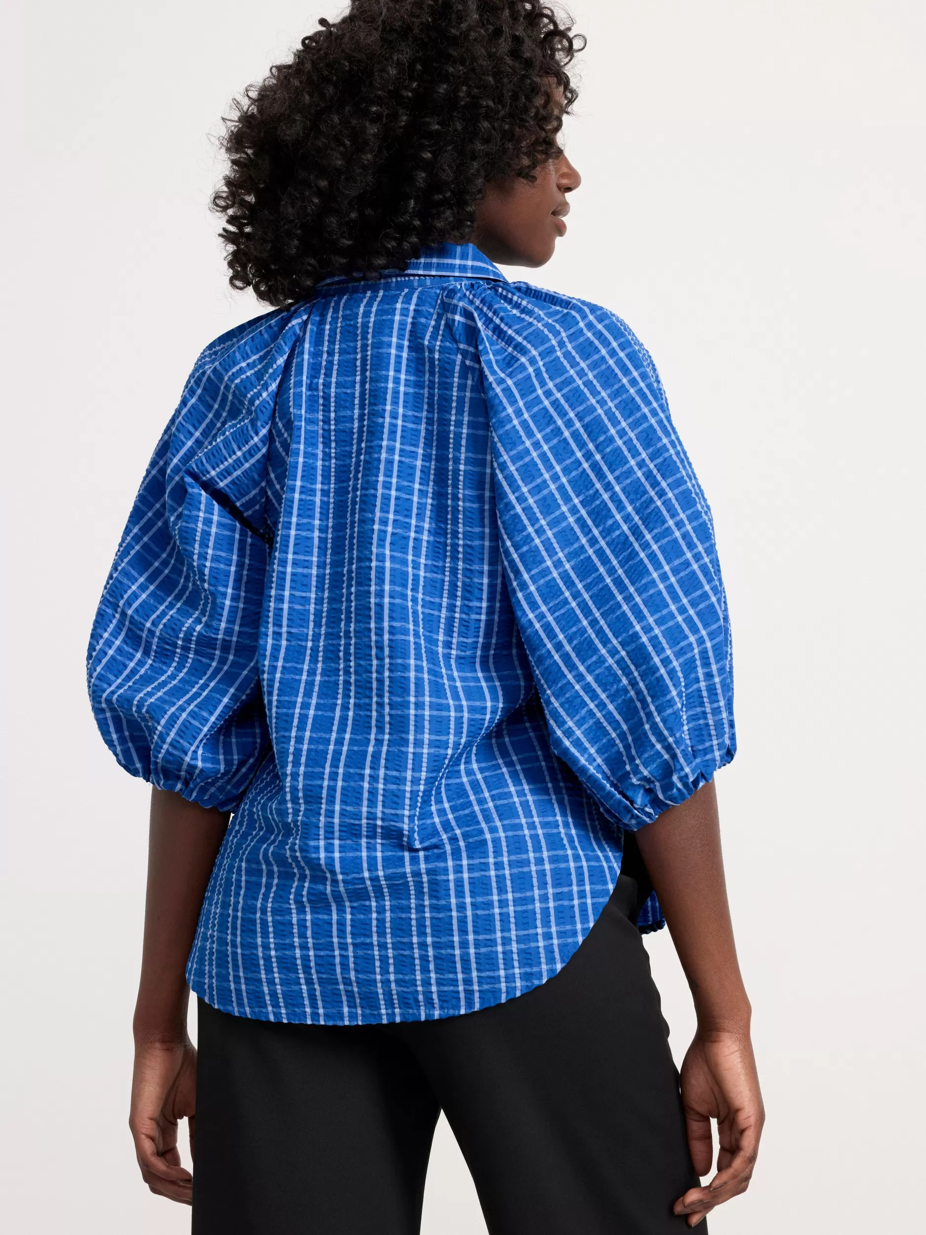 Lindex Bluser & Skjorter<Bluse Med Puffermer Dark Blue