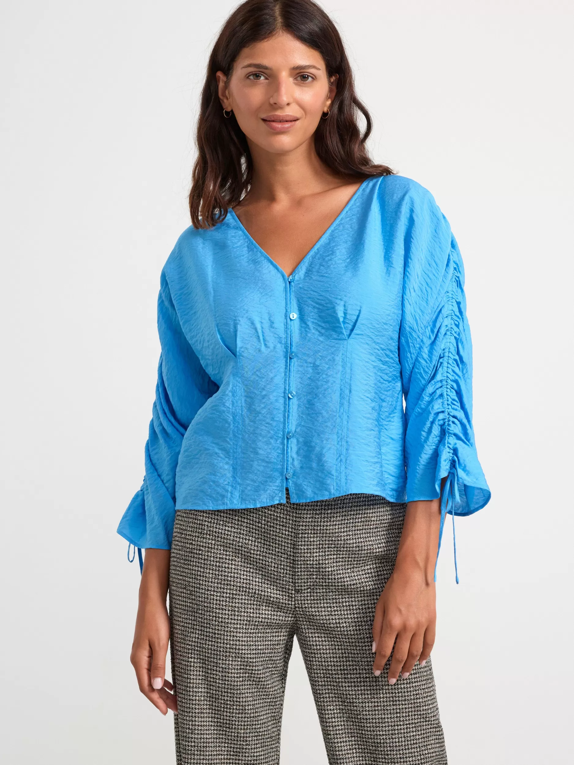 Lindex Bluser & Skjorter<Bluse Med Snoring Light Dusty Blue