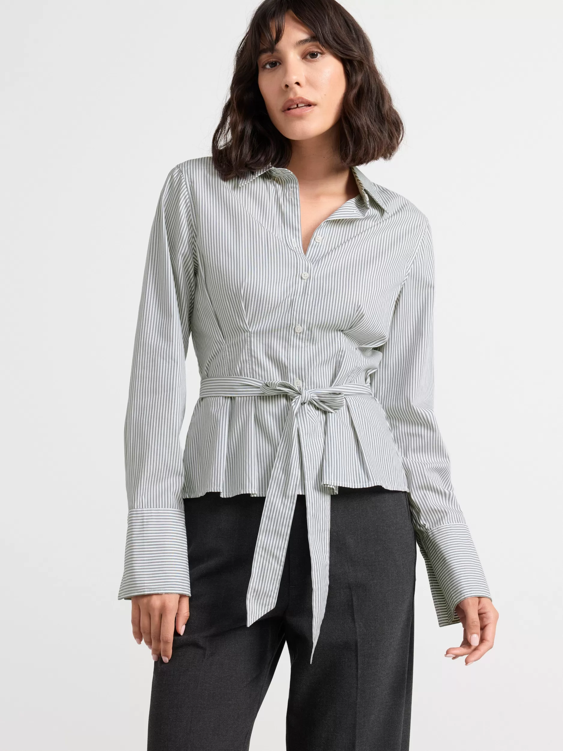 Lindex Bluser & Skjorter<Bluse Med Striper Grey
