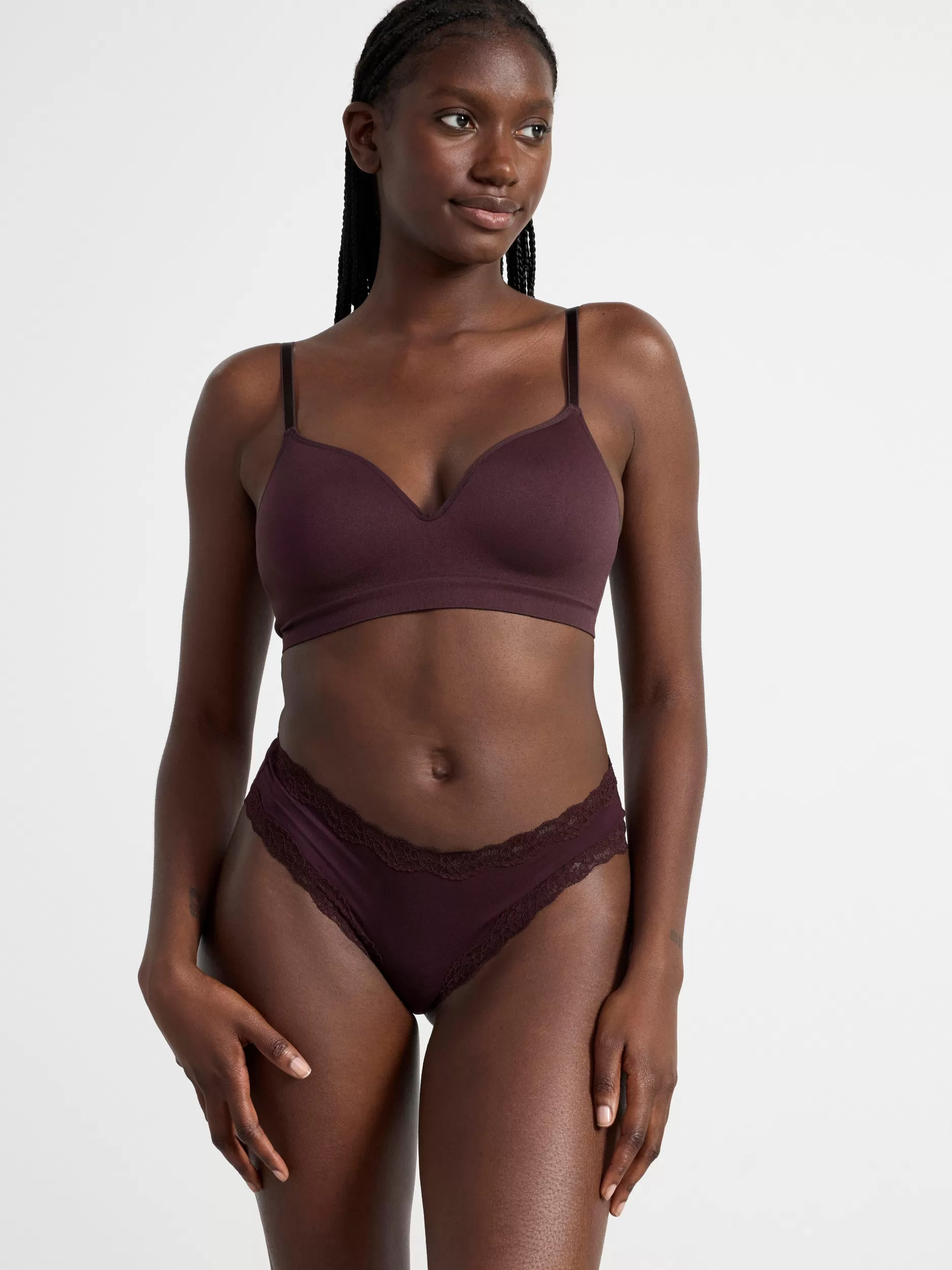 Lindex Truser<Brasiliansk Truse Med Lavt Liv Dark Dusty Lilac