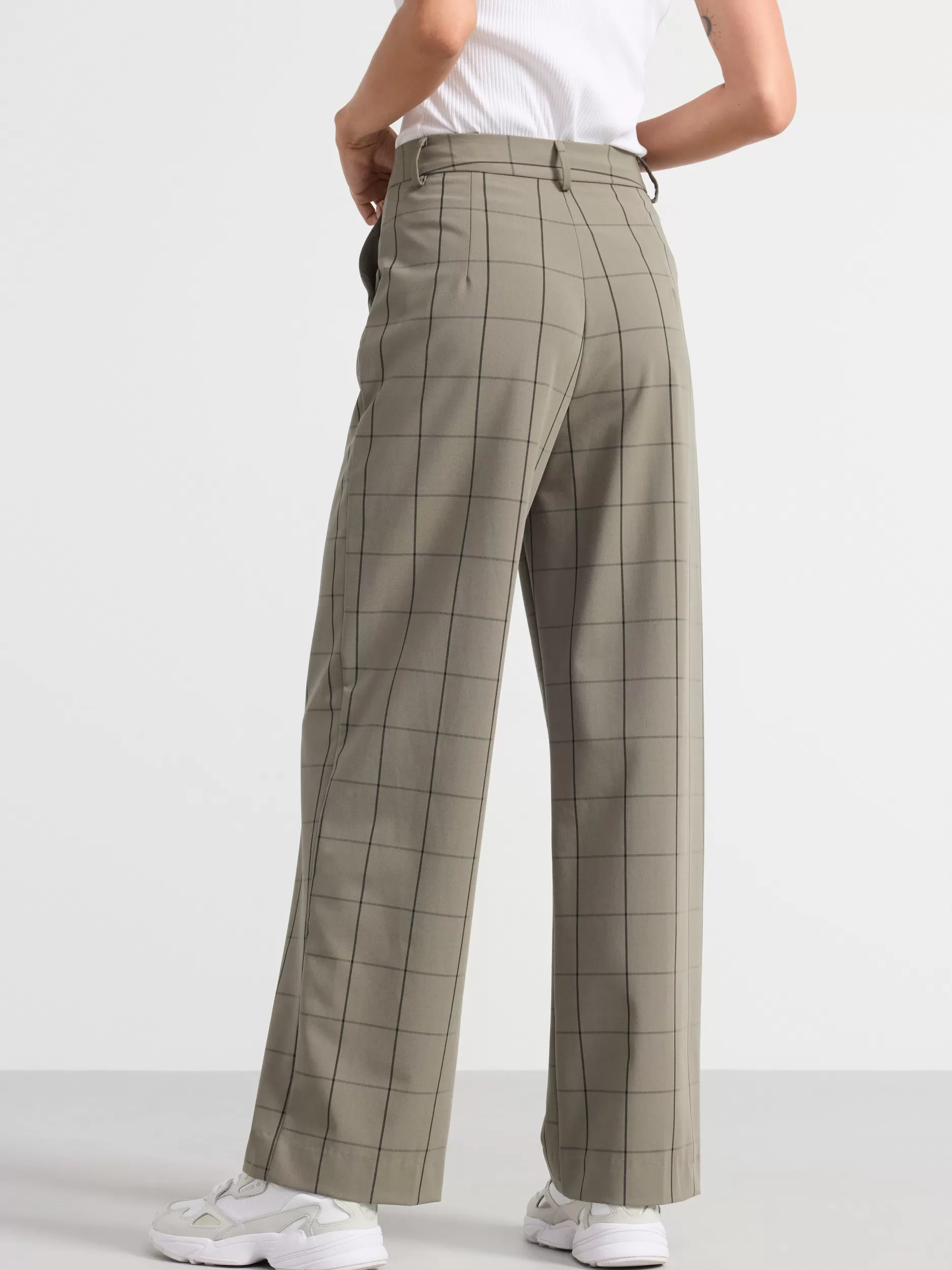 Lindex Bukser<Bukse Med Hoy Midje Dark Dusty Green