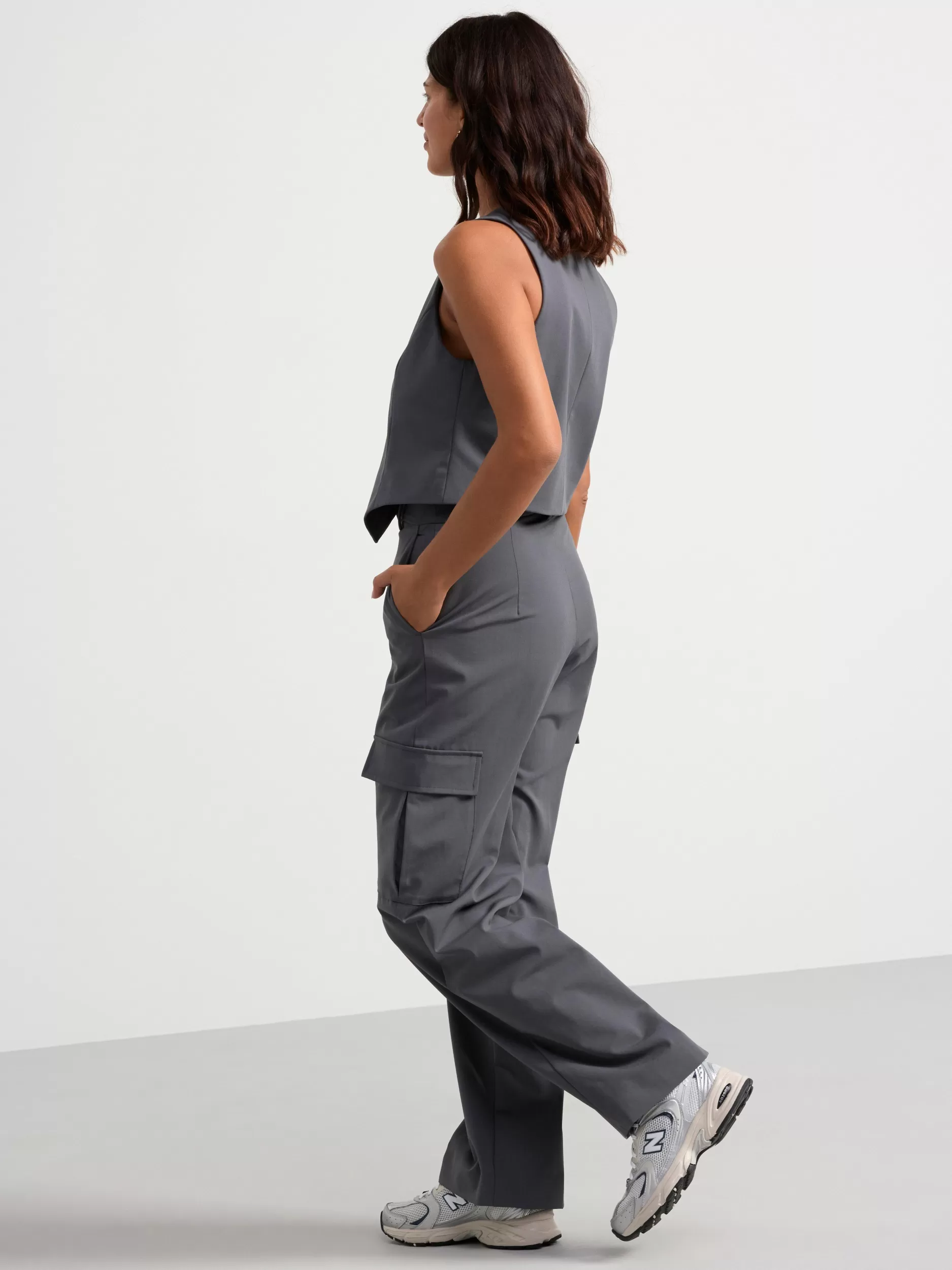 Lindex Bukser<Bukse Med Hoy Midje Dark Grey