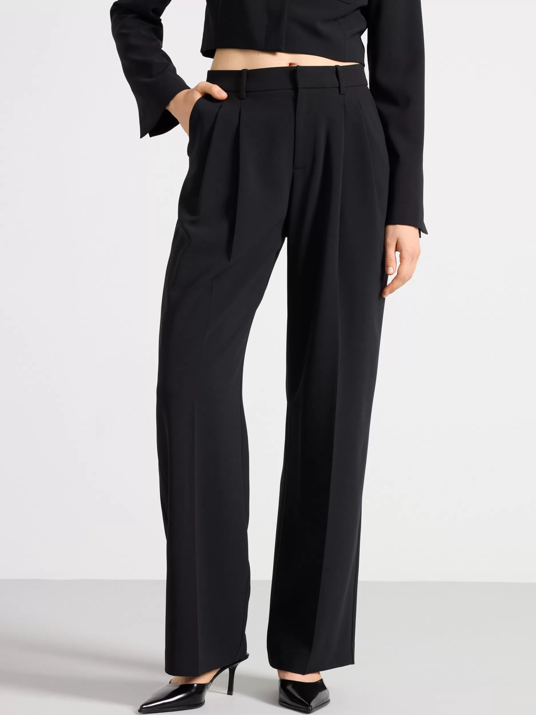 Lindex Bukser<Bukse Med Hoyt Liv Black