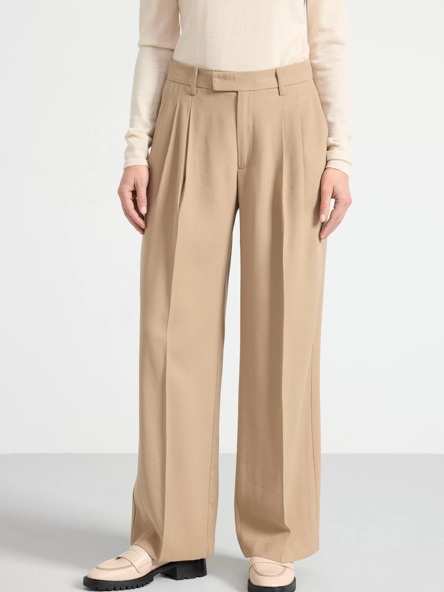 Lindex Bukser<Bukser Rette Med Normal Midje Light Dustybrown