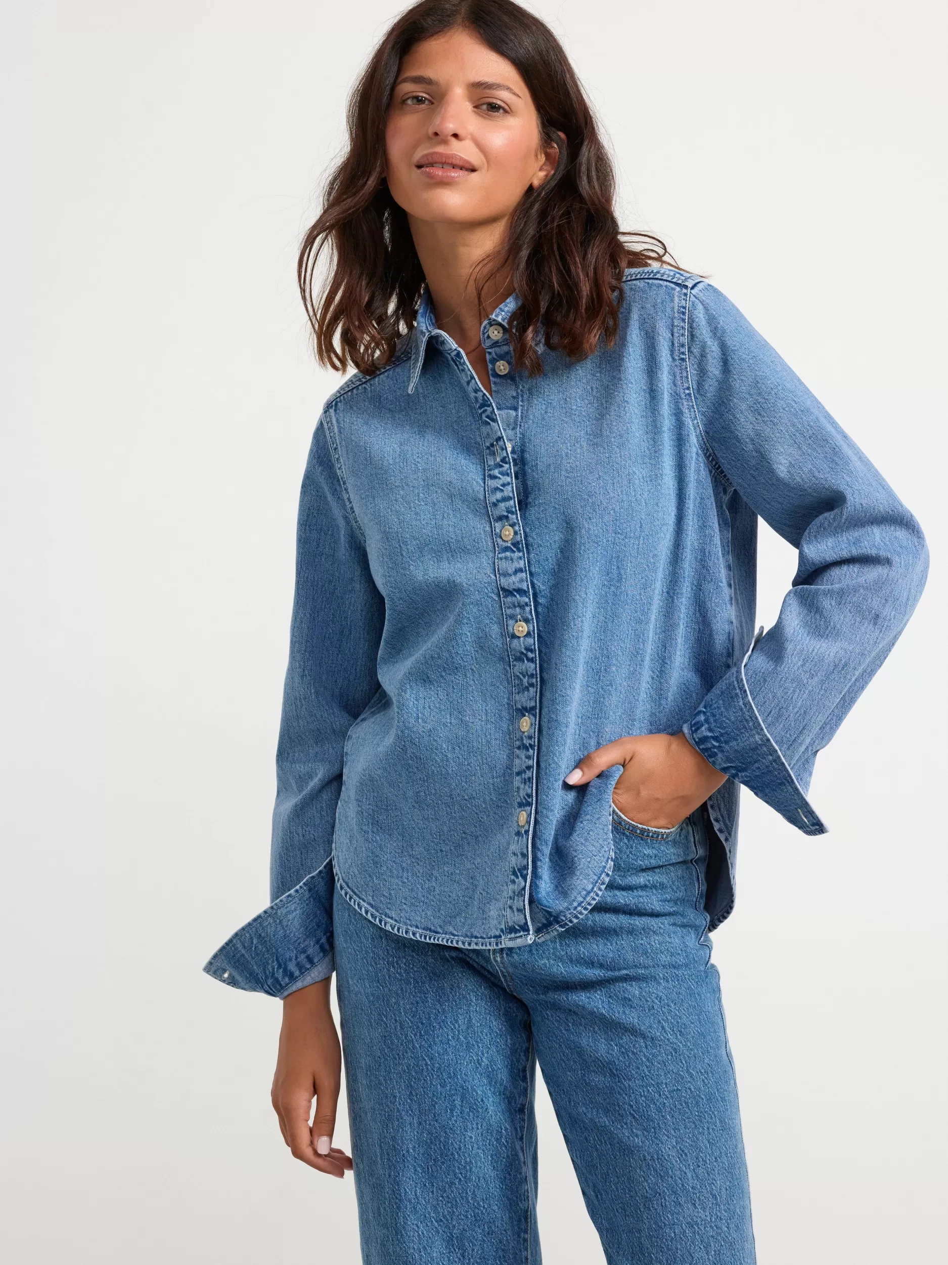 Lindex Bluser & Skjorter<DenimSkjørte Blue