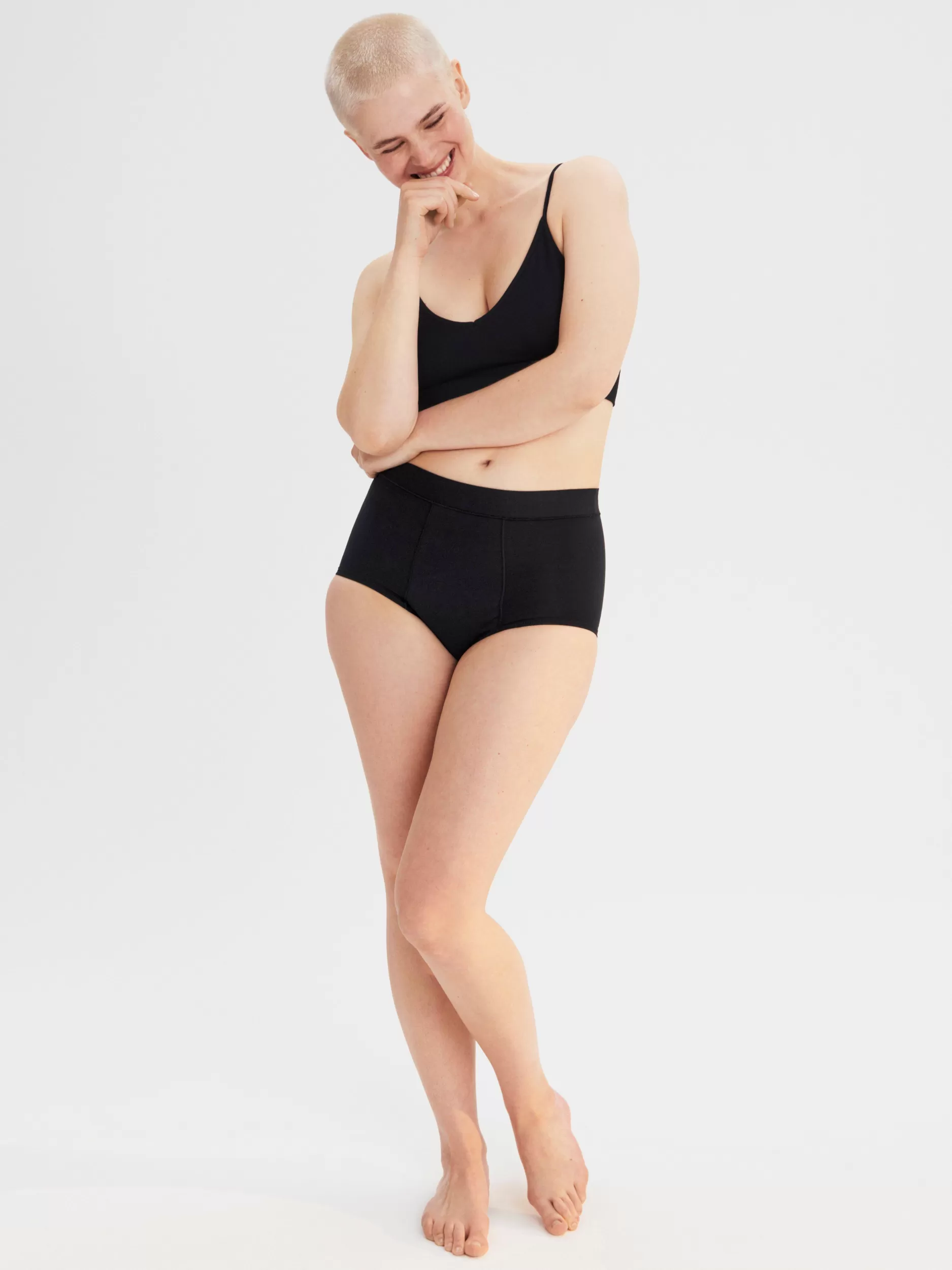 Lindex Truser<Engineered High Waist - Menstruse Med Super Absorpsjonsevne Menstruse Og Forlenget Kile Black