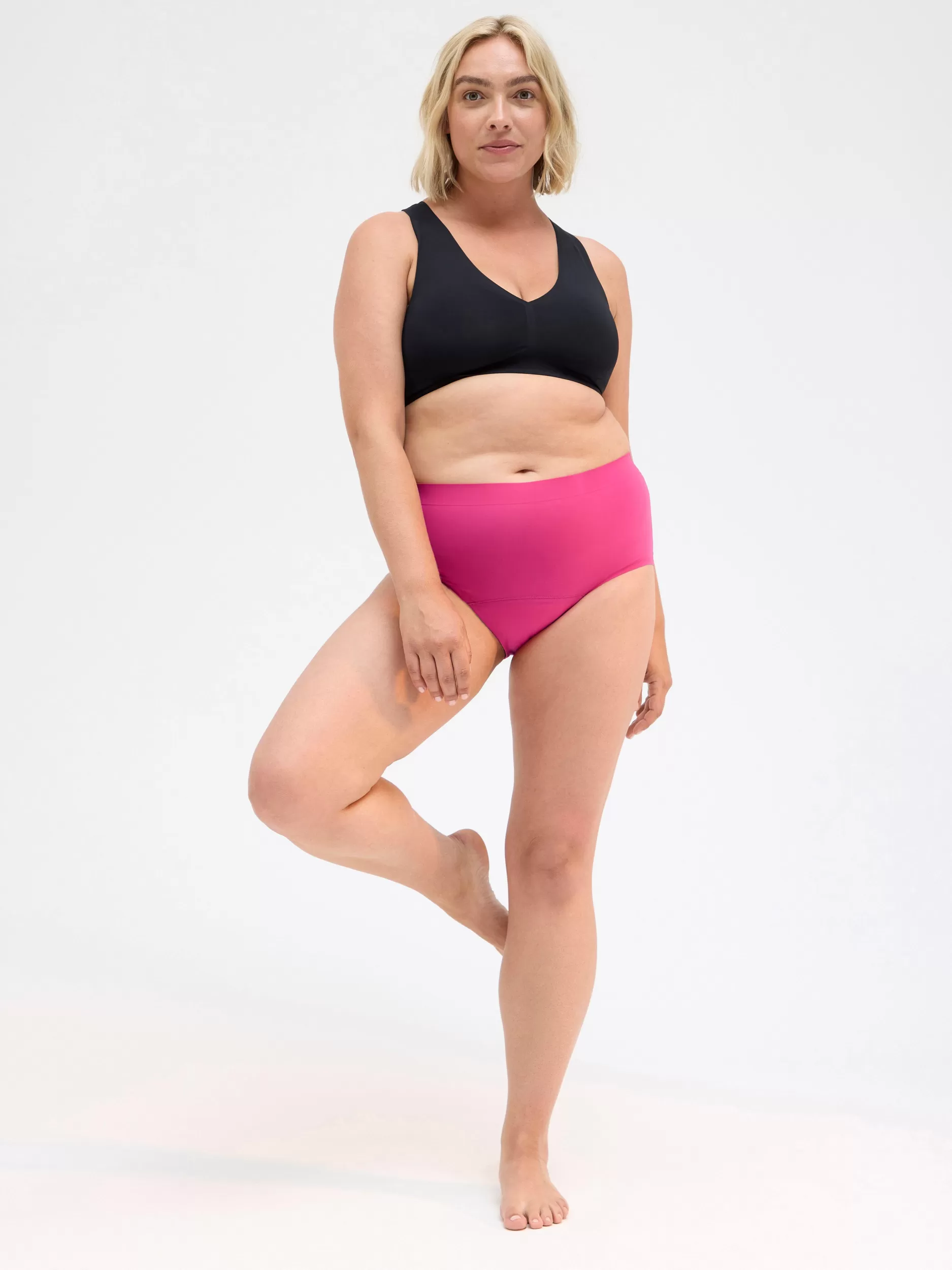 Lindex Truser<Engineered High Waist-Menstruse Med Hoy Absorpsjonsevne Pink