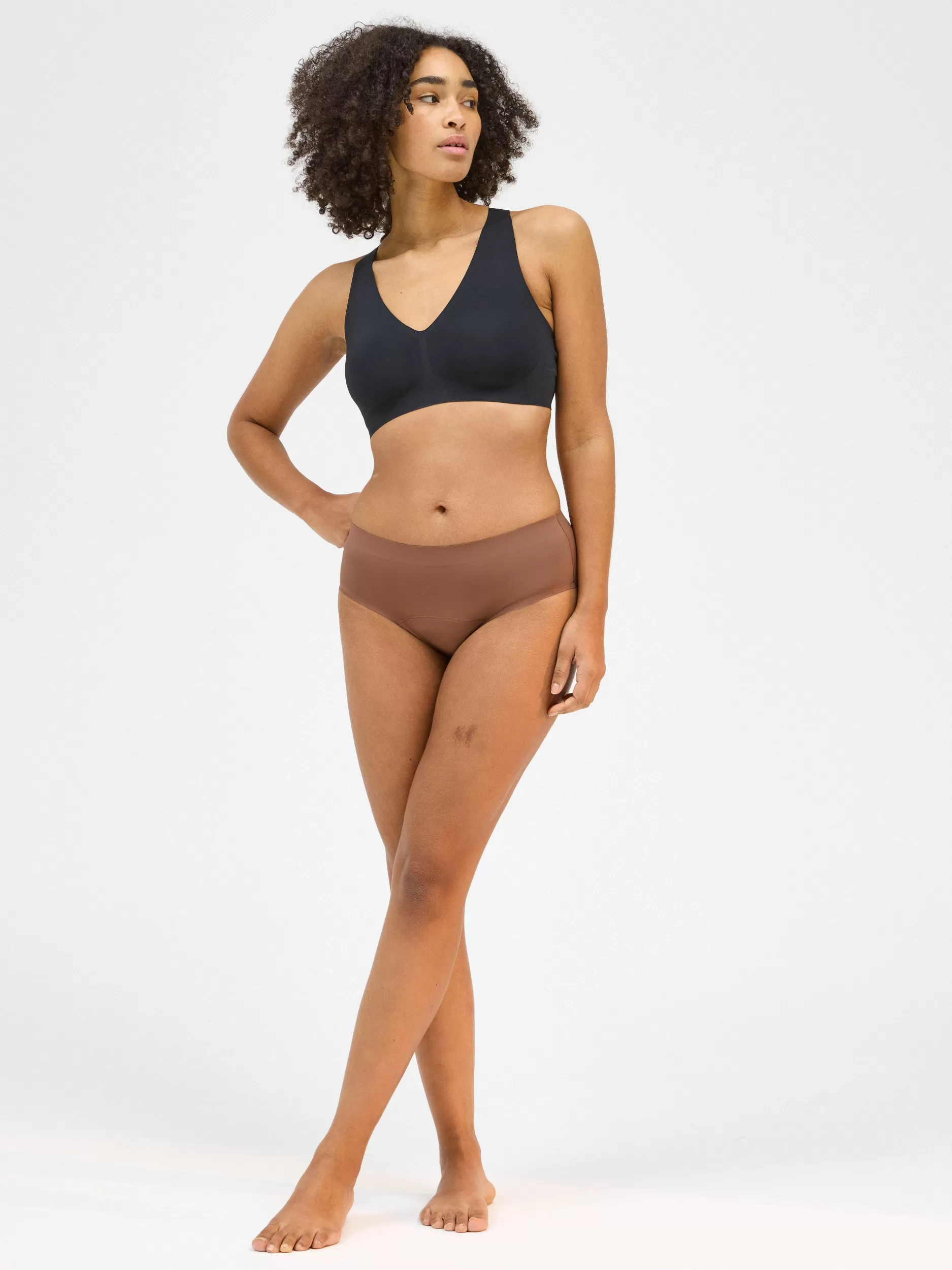 Lindex Truser<Engineered Hiphugger-Menstruse Med Hoy Absorpsjonsevne Light Dusty Brown
