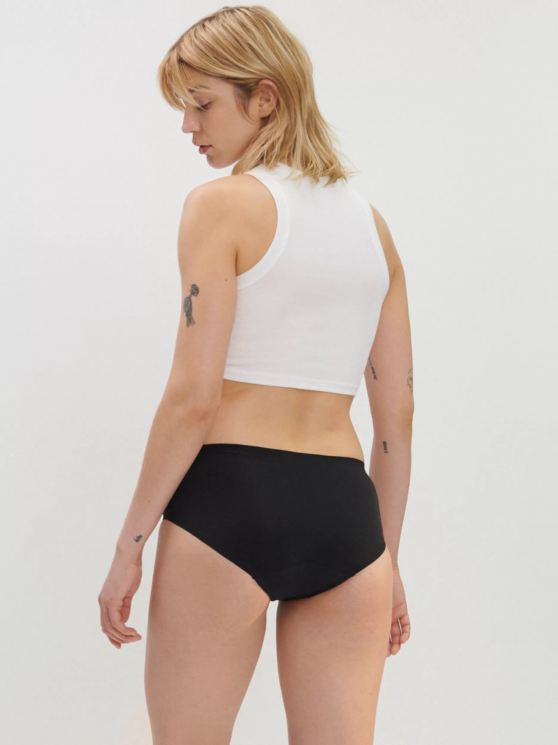 Lindex Truser<Engineered Hiphugger-Menstruse Med Hoy Absorpsjonsevne Black