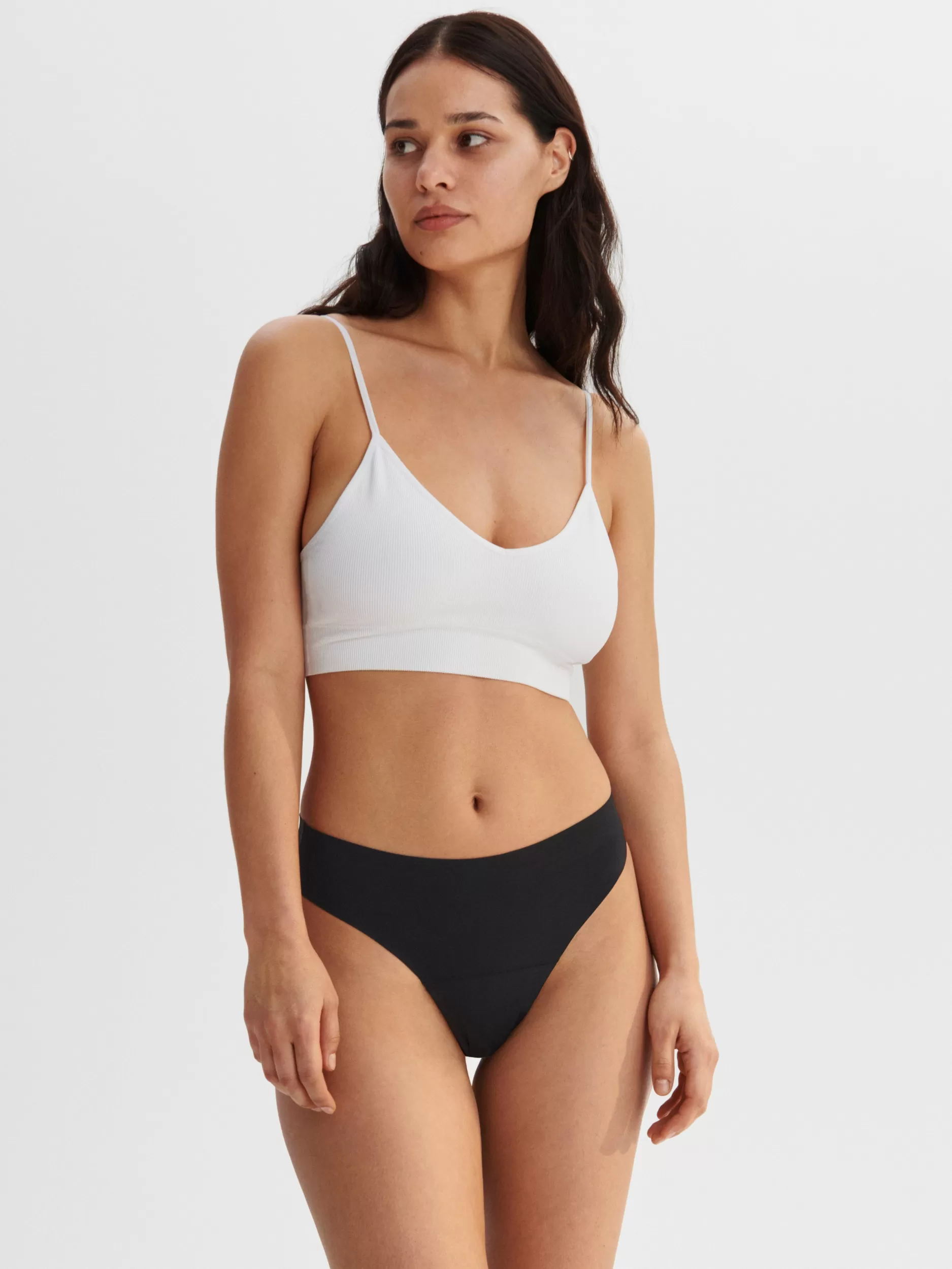 Lindex Menstruser<Engineered Thong-Truseinnlegg Med Liten Absorpsjonsevne Black