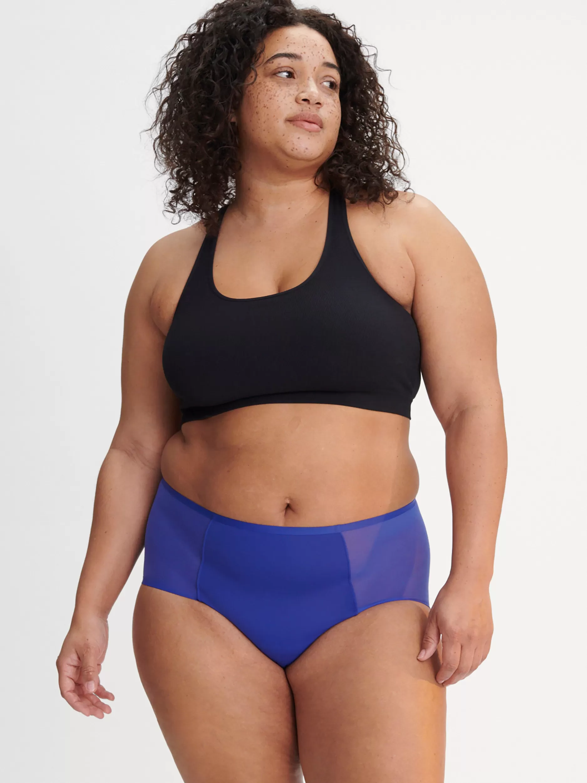 Lindex Menstruser<Engineered-Menstruse Med Netting Og Hoyt Liv Med Medium Absorpsjonsevne Neon Blue
