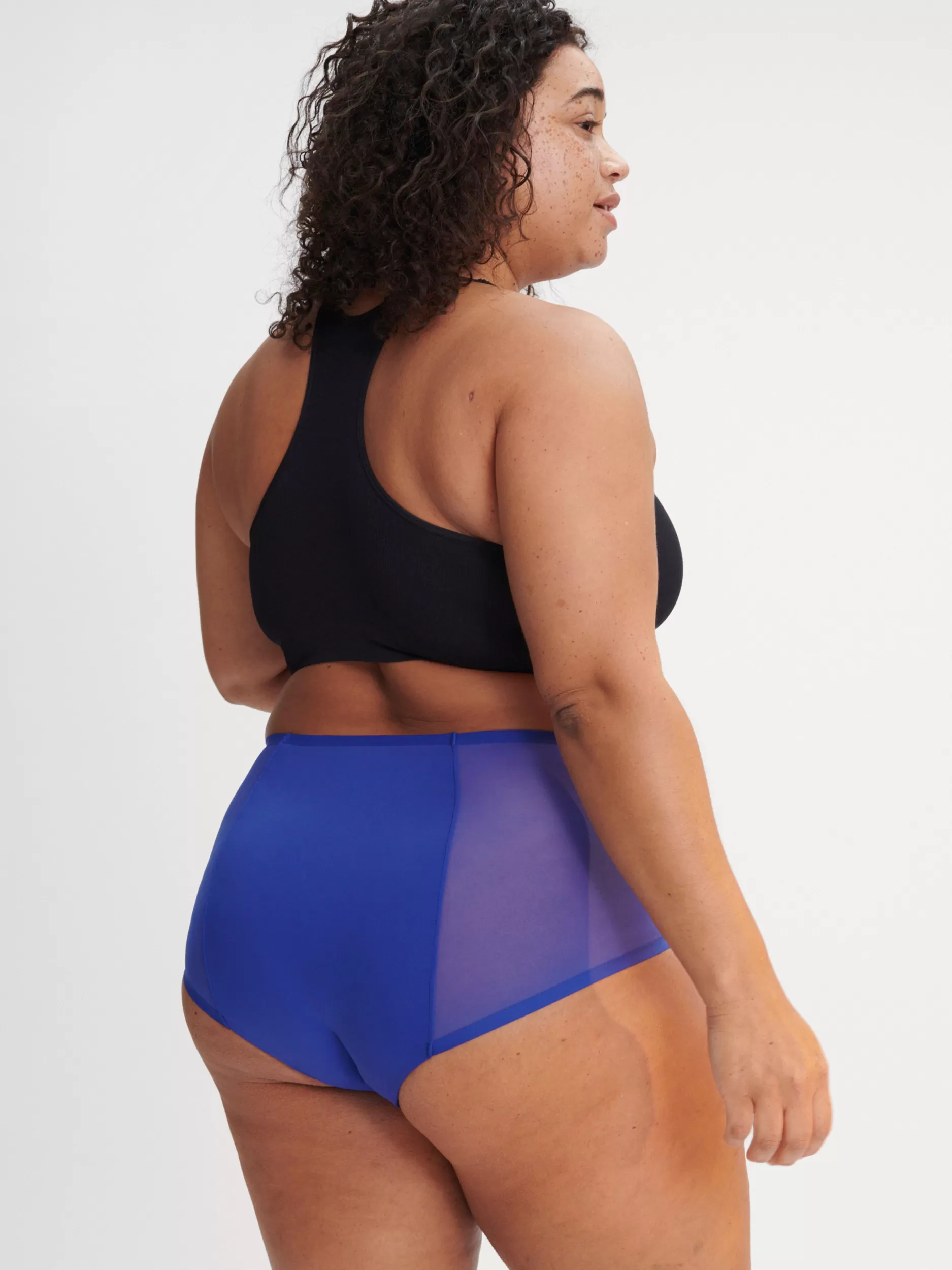 Lindex Menstruser<Engineered-Menstruse Med Netting Og Hoyt Liv Med Medium Absorpsjonsevne Neon Blue