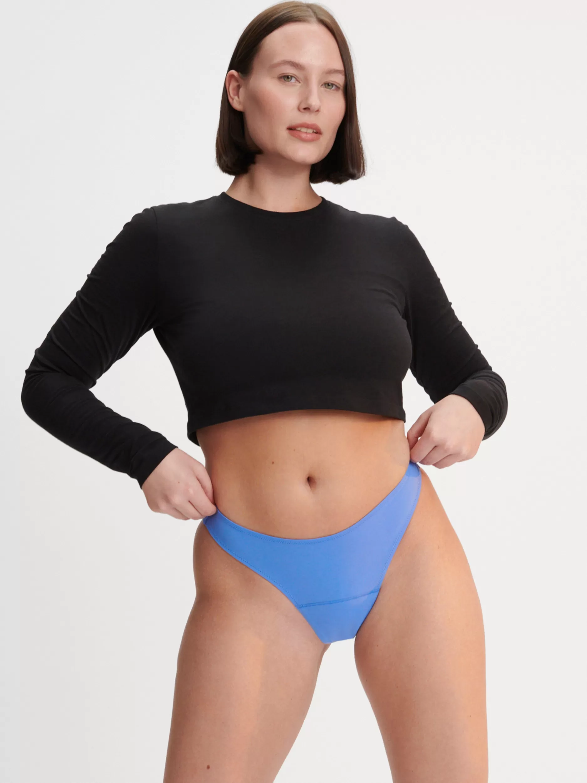 Lindex Menstruser<Engineered-Stringtruse For Mensen Med Lett Absorpsjonsevne Light Dusty Blue