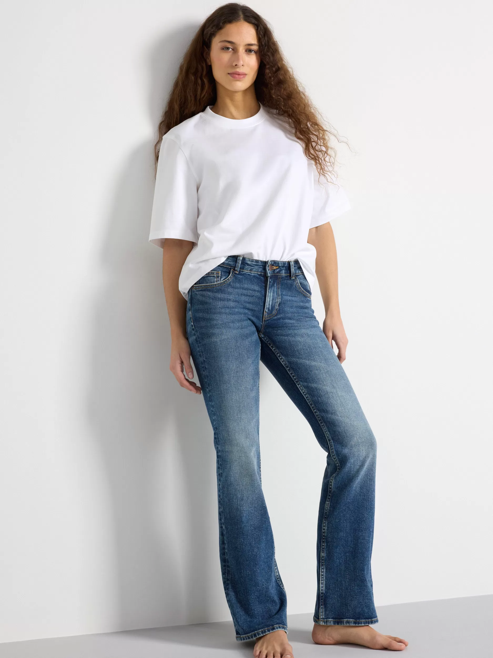 Lindex Jeans<Fay Utsvinget Jeans Med Lavt Liv Denim Blue