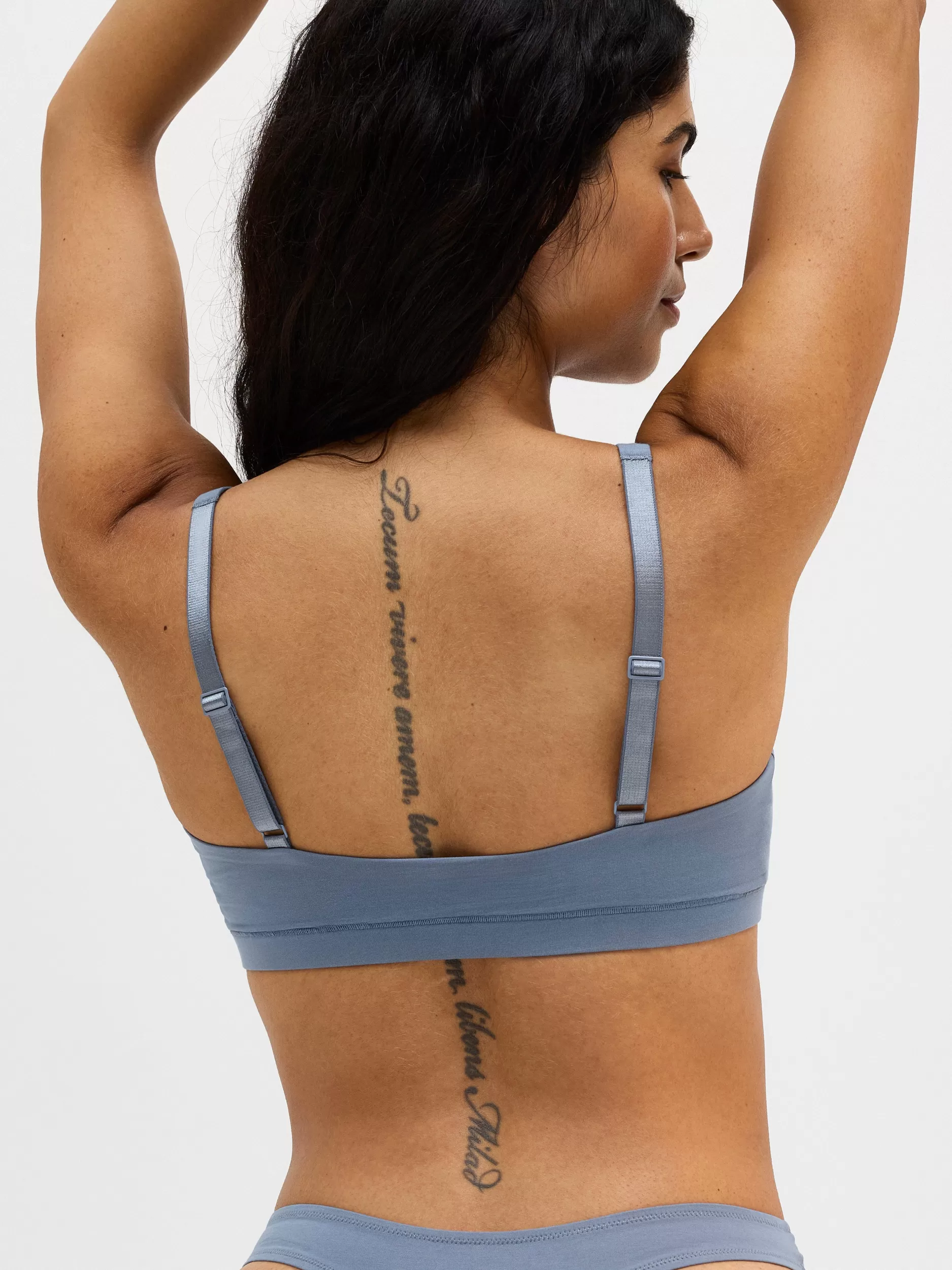 Lindex Bh<Female Engineering Bralette I Pima-Bomull Dark Dusty Blue