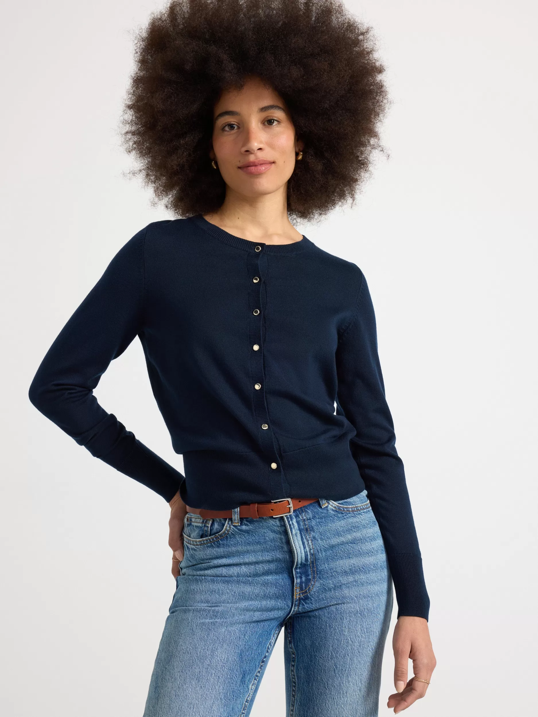 Lindex Gensere & Cardiganer<Finstrikket Kardigan Navy
