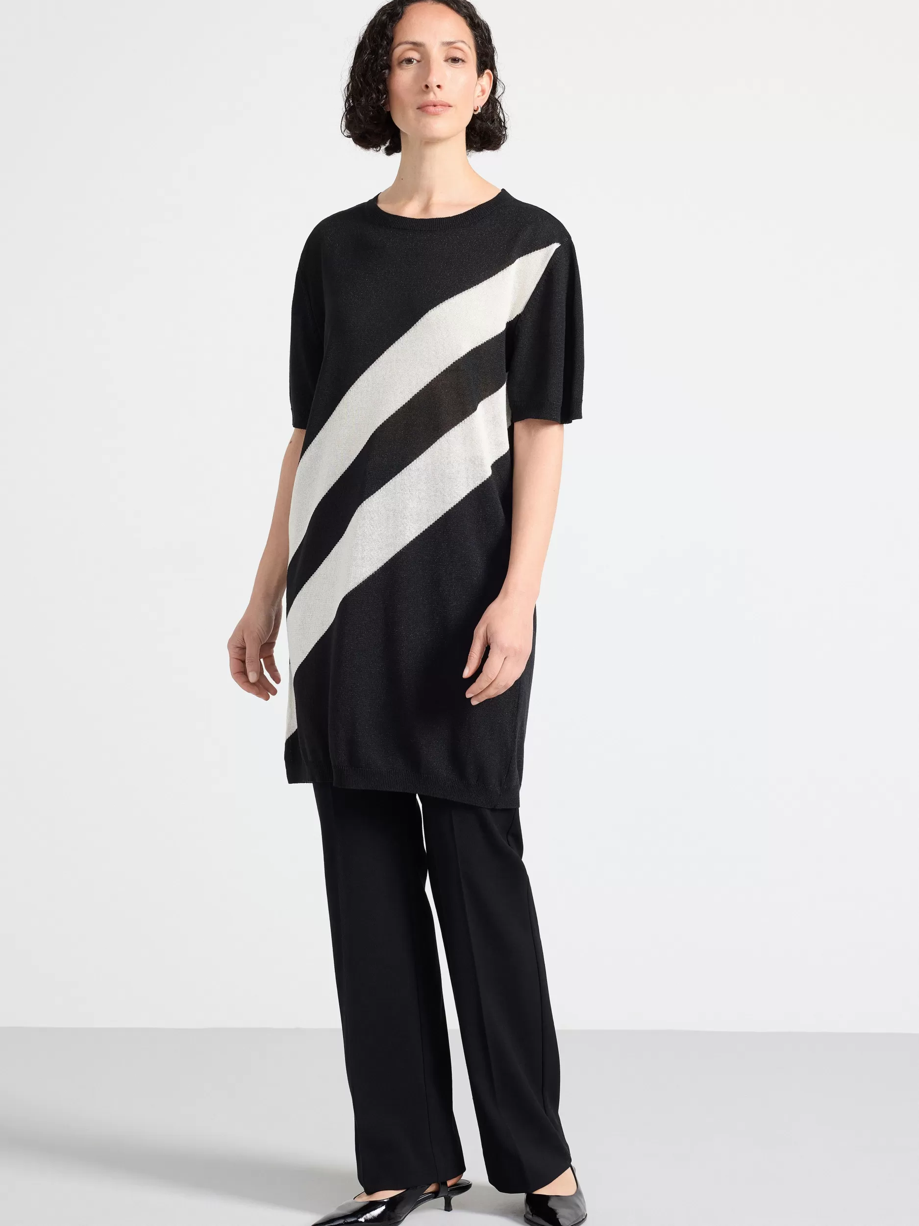 Lindex Topper & T-Skjorter<Finstrikket, Kortermet Tunika Black