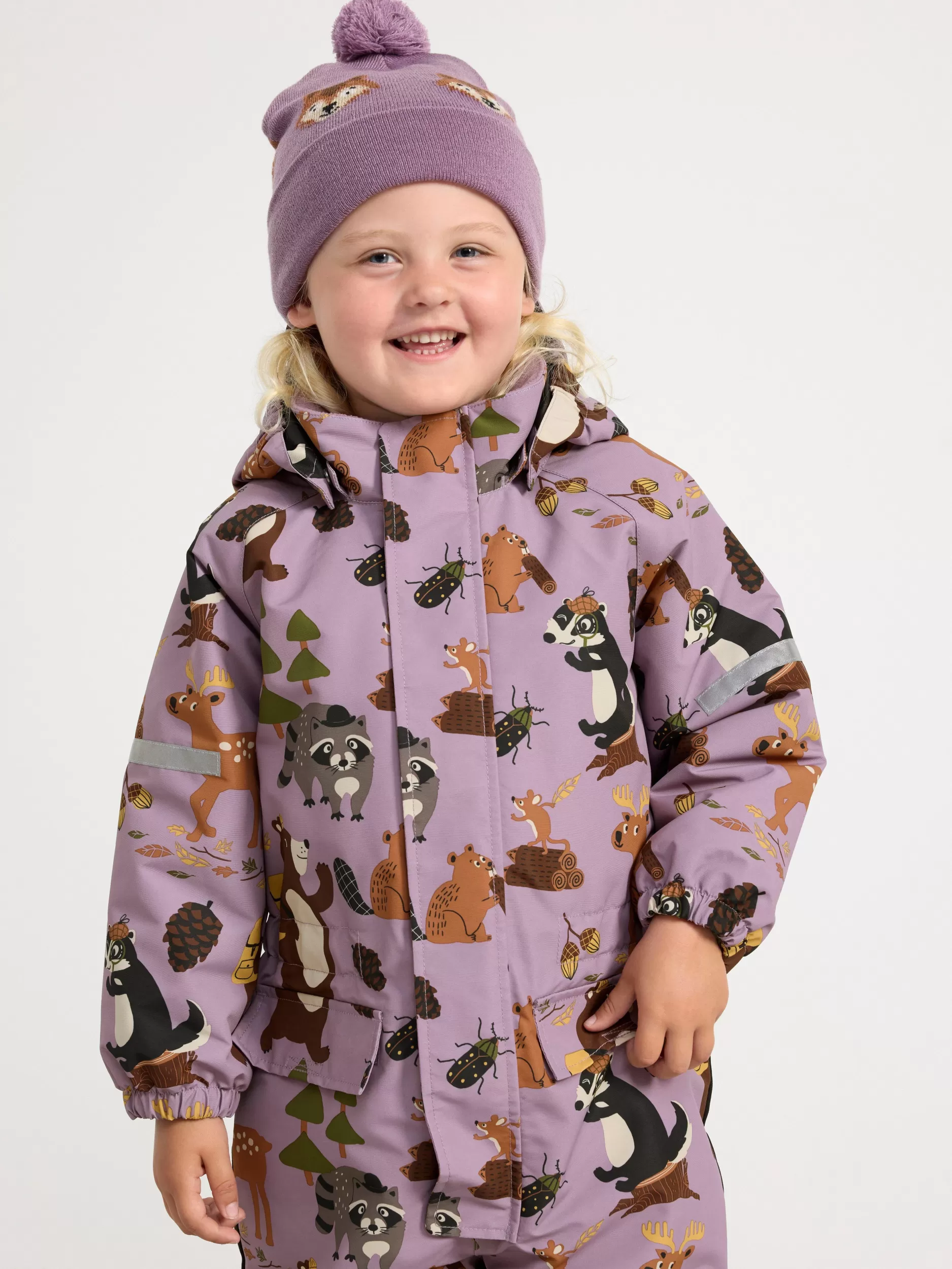 Lindex Yttertøy<Fix Vanntett Kjeledress Med Dyretrykk Light Dusty Lilac
