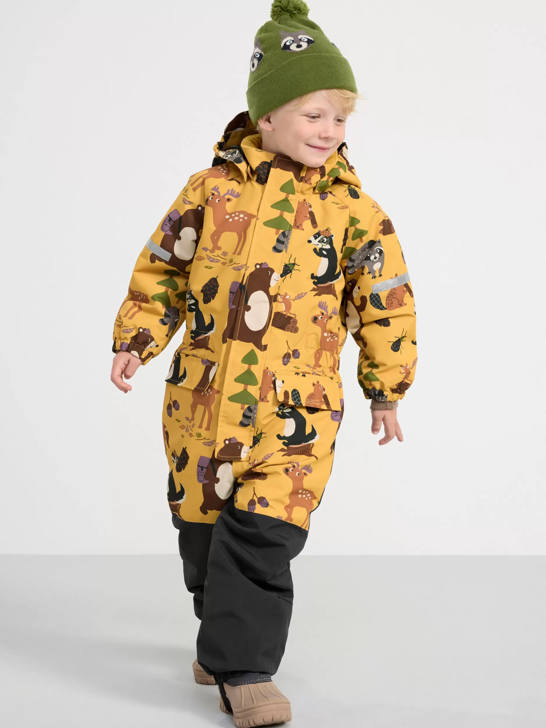 Lindex Yttertøy<Fix Vanntett Kjeledress Med Dyretrykk Dusty Yellow