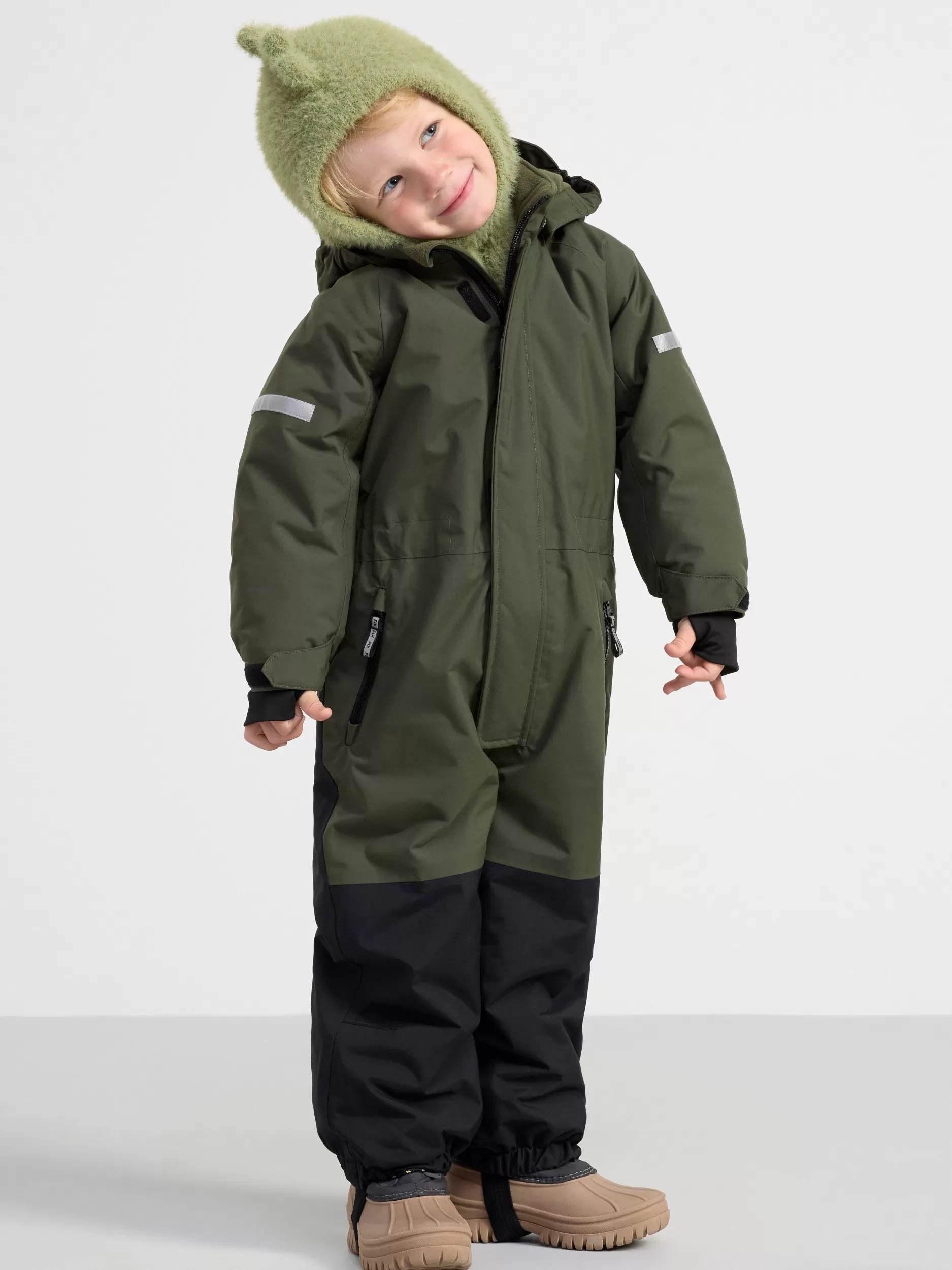 Lindex Yttertøy<Fix Vattert Og Vanntett Kjeledress Dark Khaki Green