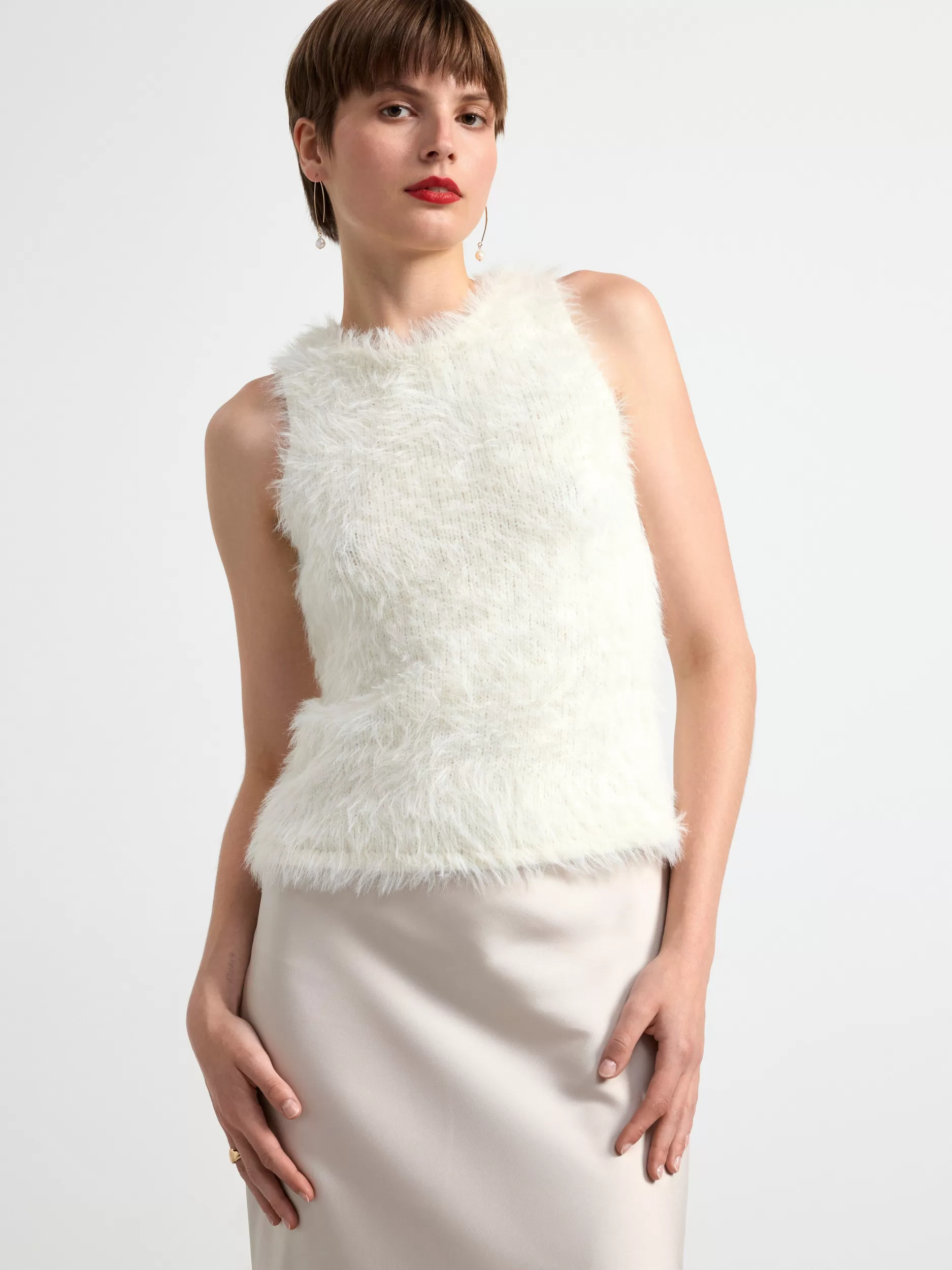 Lindex Topper & T-Skjorter<Fluffy Singlet Off White