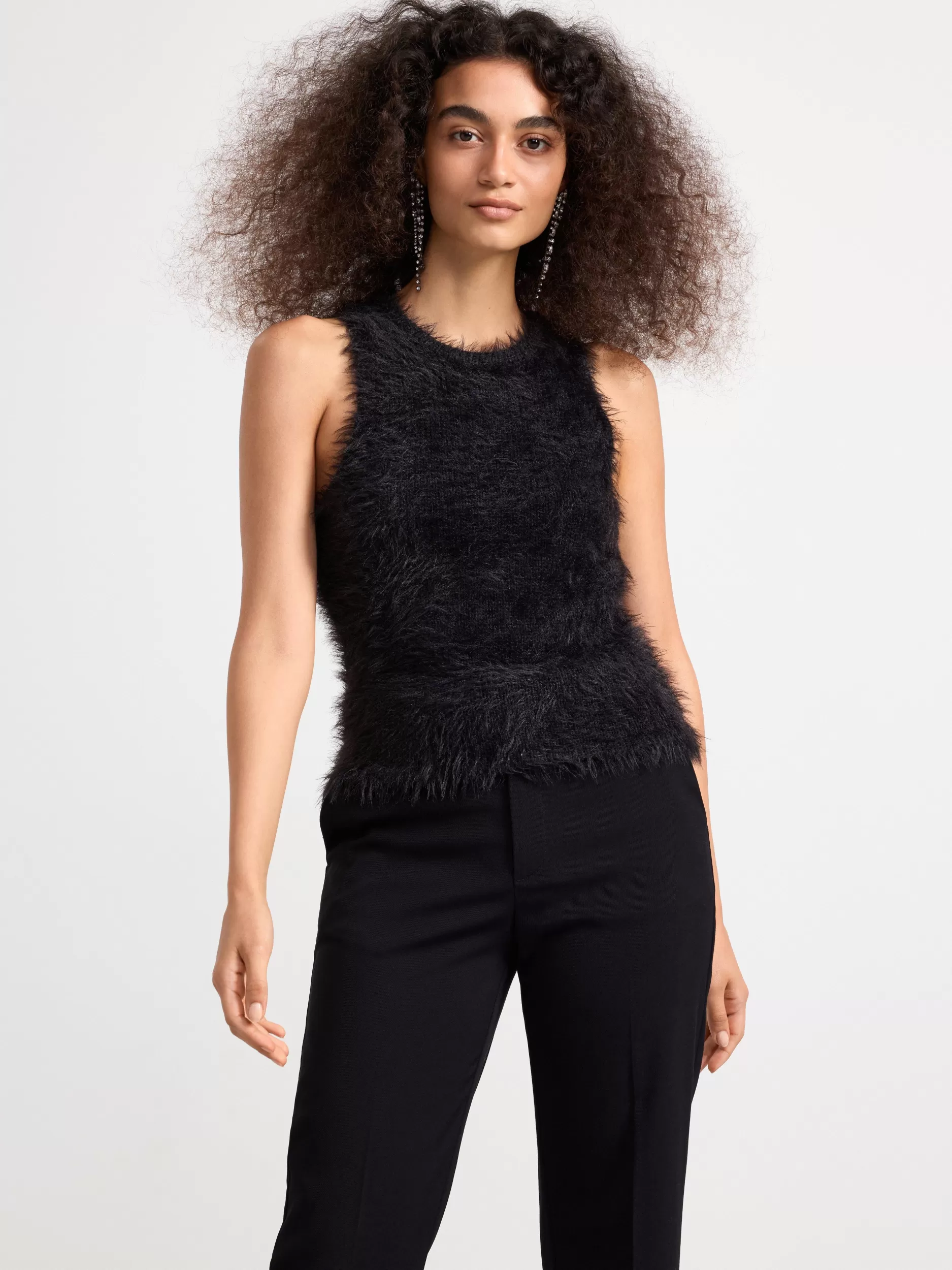 Lindex Topper & T-Skjorter<Fluffy Singlet Black