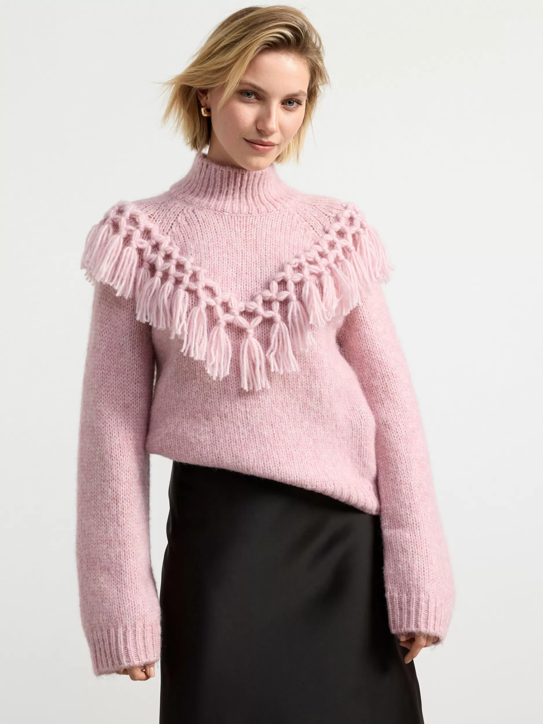 Lindex Gensere & Cardiganer<Genser Med Mellomhoy Hals Light Pink