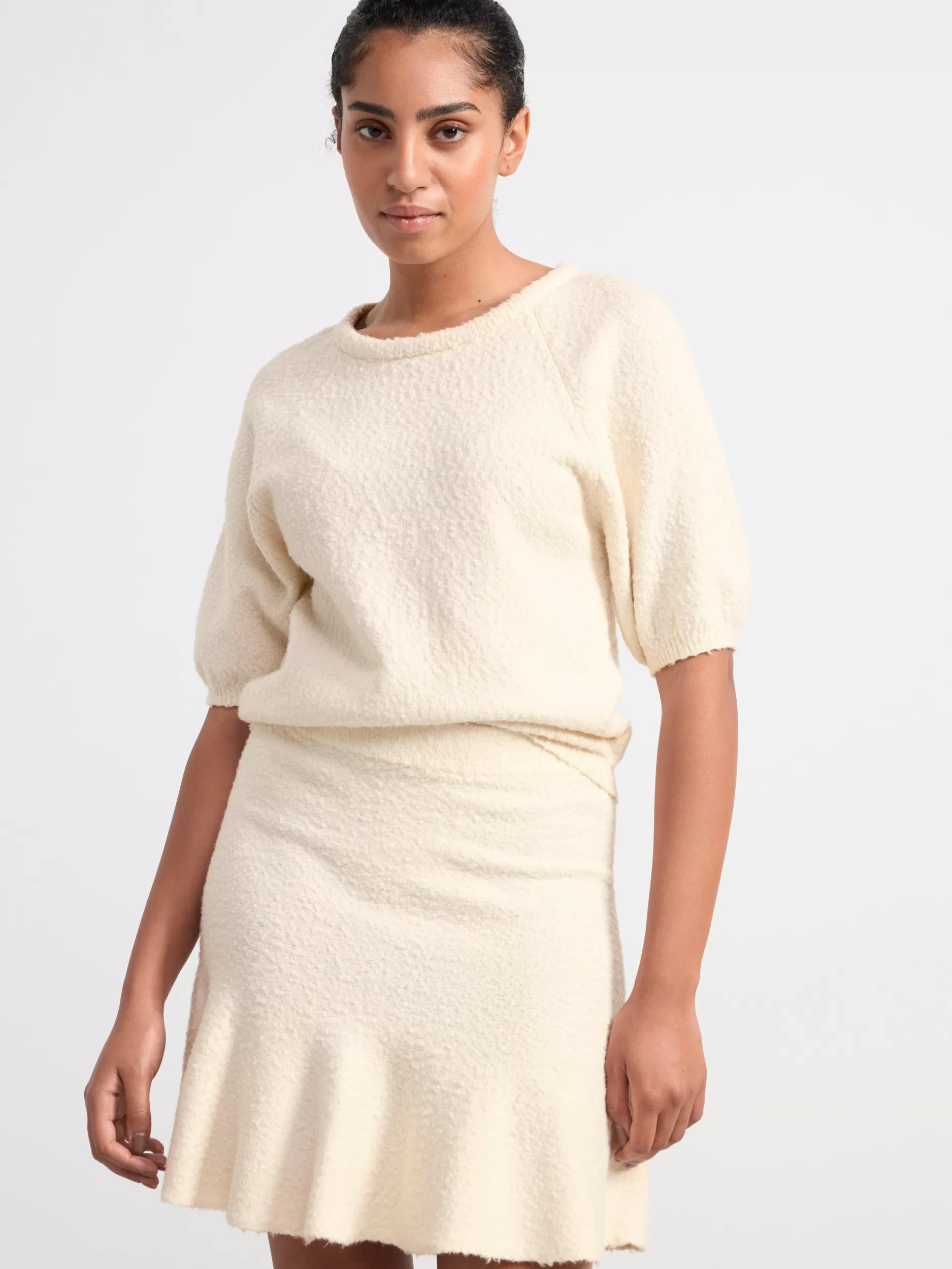 Lindex Gensere & Cardiganer<Genser Strikket Med Korte Ermer Light Beige