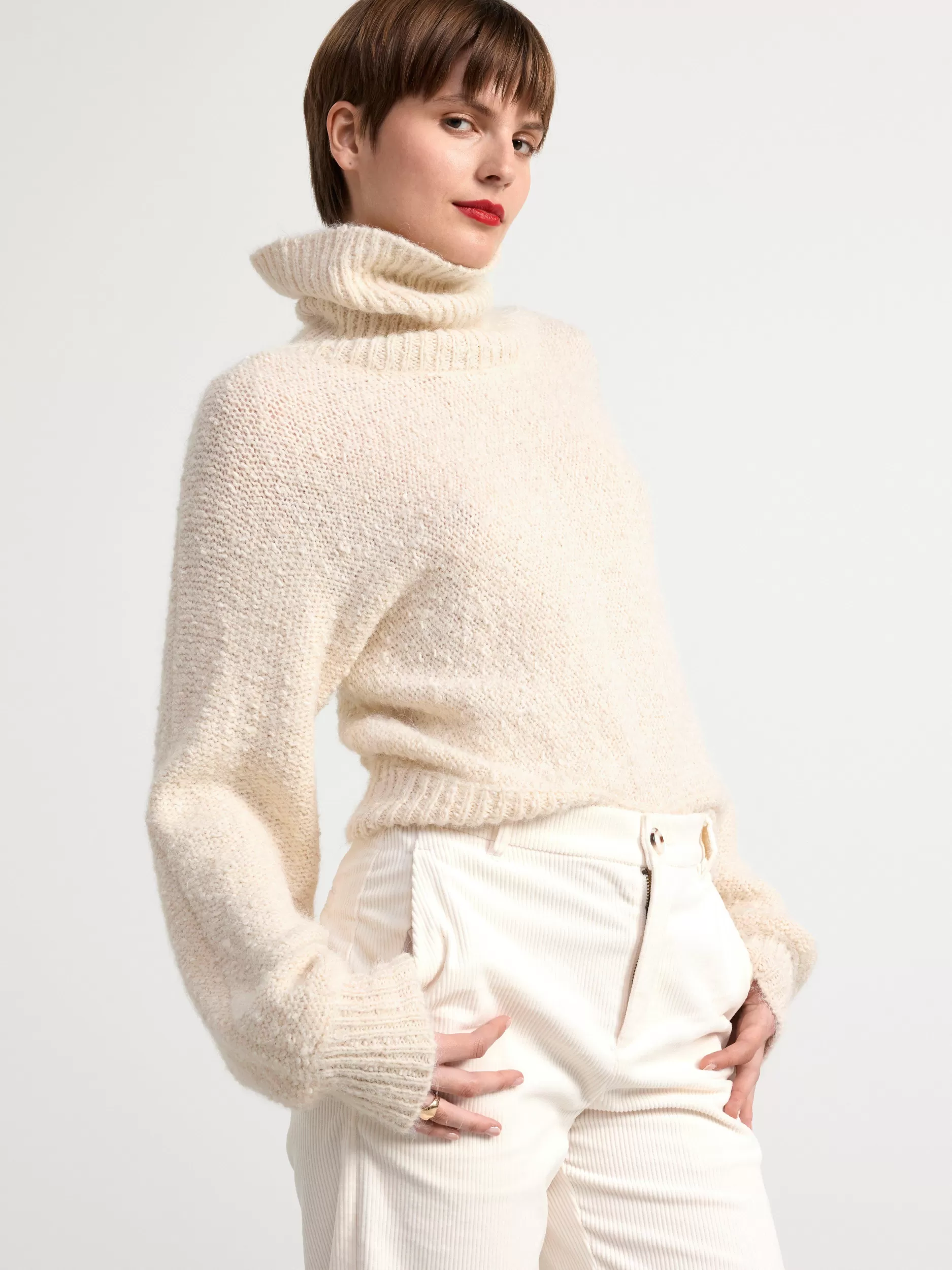 Lindex Gensere & Cardiganer<Hoyhalset Strikkegenser Light Beige