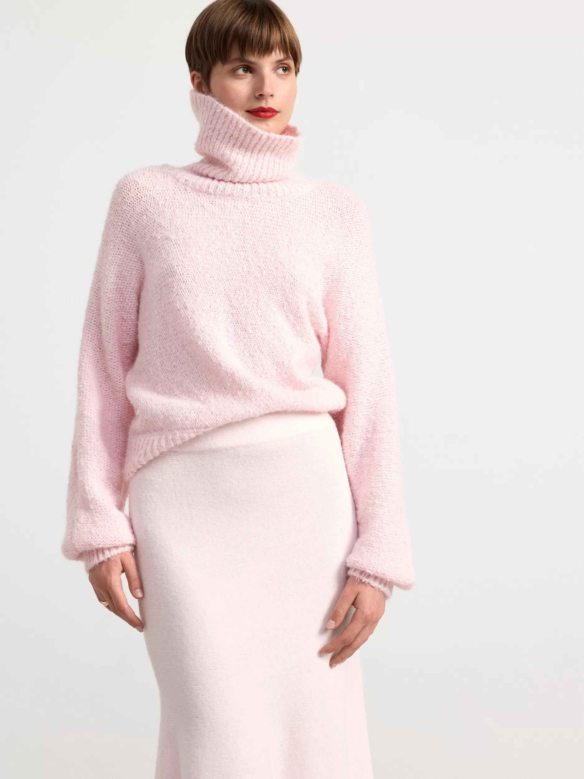 Lindex Gensere & Cardiganer<Hoyhalset Strikkegenser Light Pink