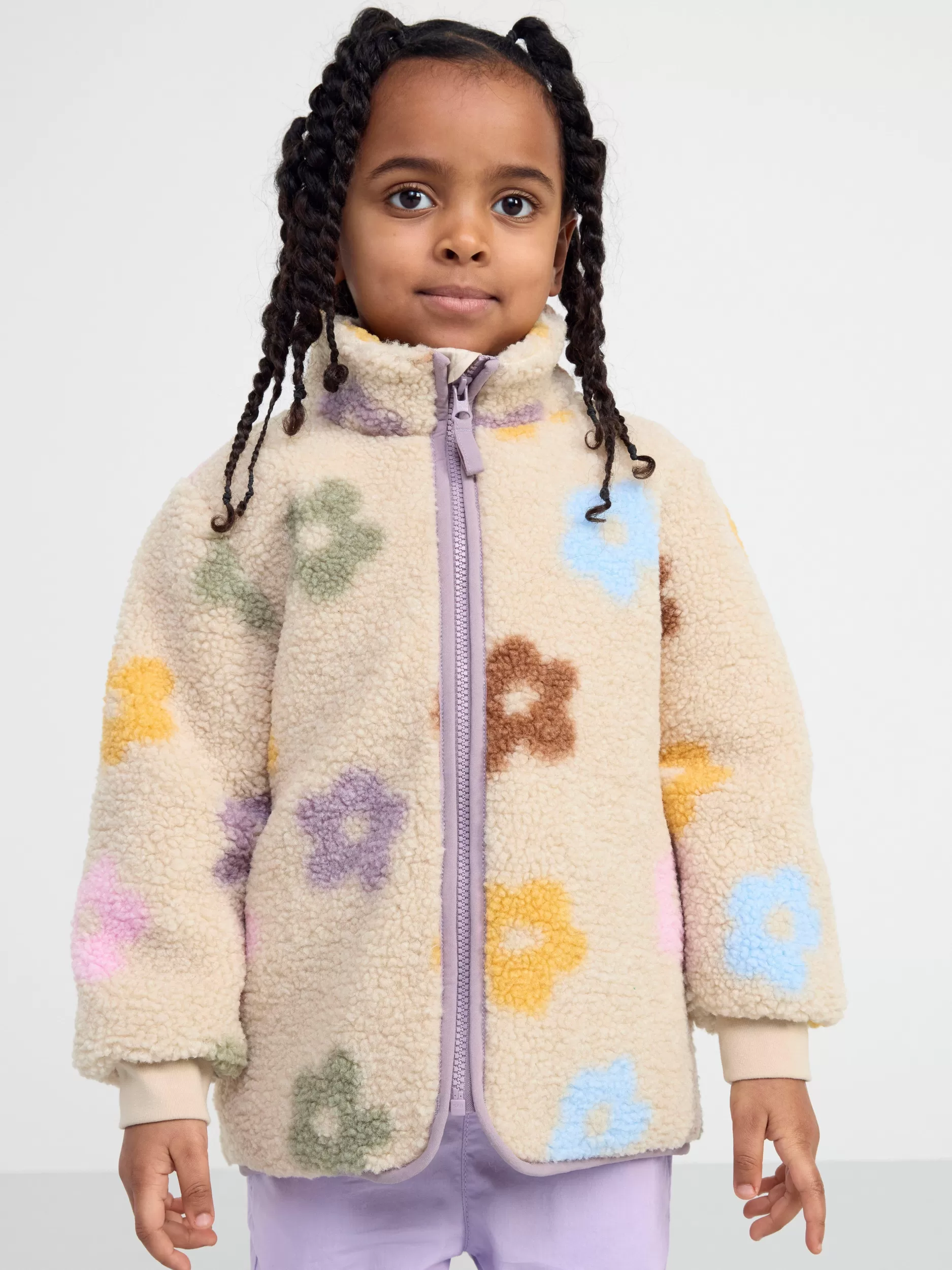 Lindex Yttertøy<Jakke I Teddystoff Med Monster Light Dusty Lilac