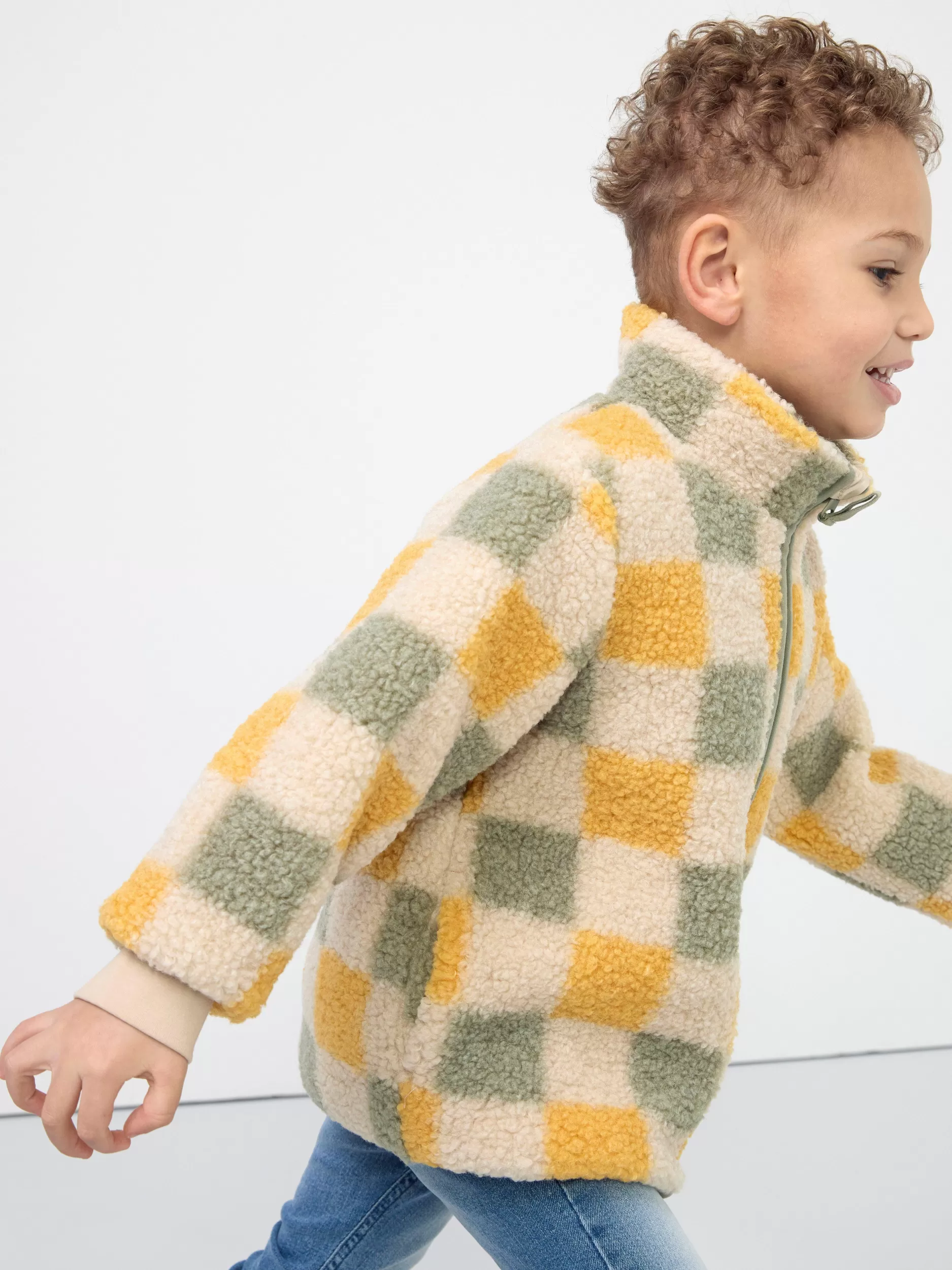 Lindex Yttertøy<Jakke I Teddystoff Med Monster Light Beige